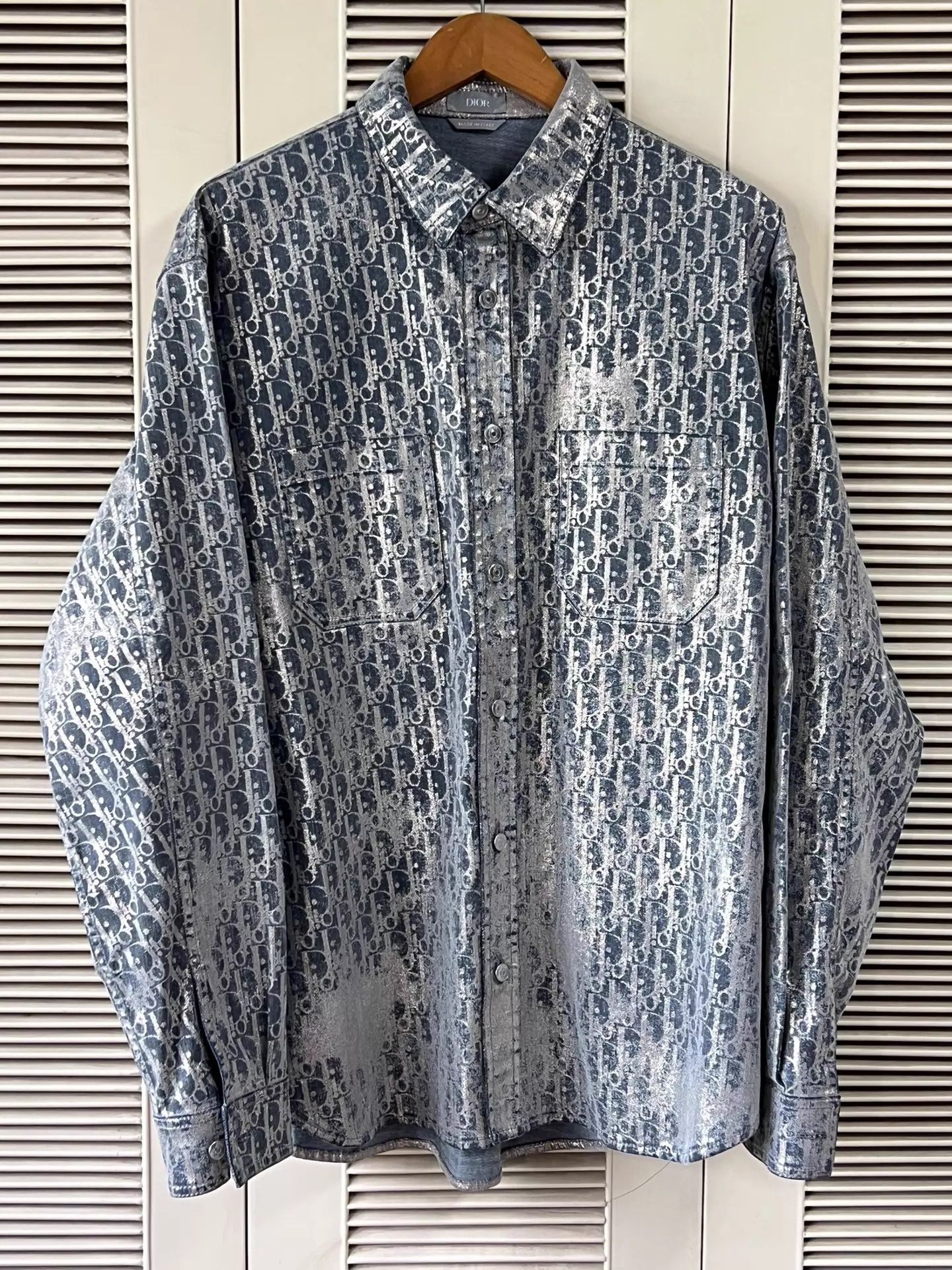 Dior Dior Men's Long Sleeve Shirt 42 Dior Logo Print Size US XXL / EU 58 / 5 - 1 Thumbnail
