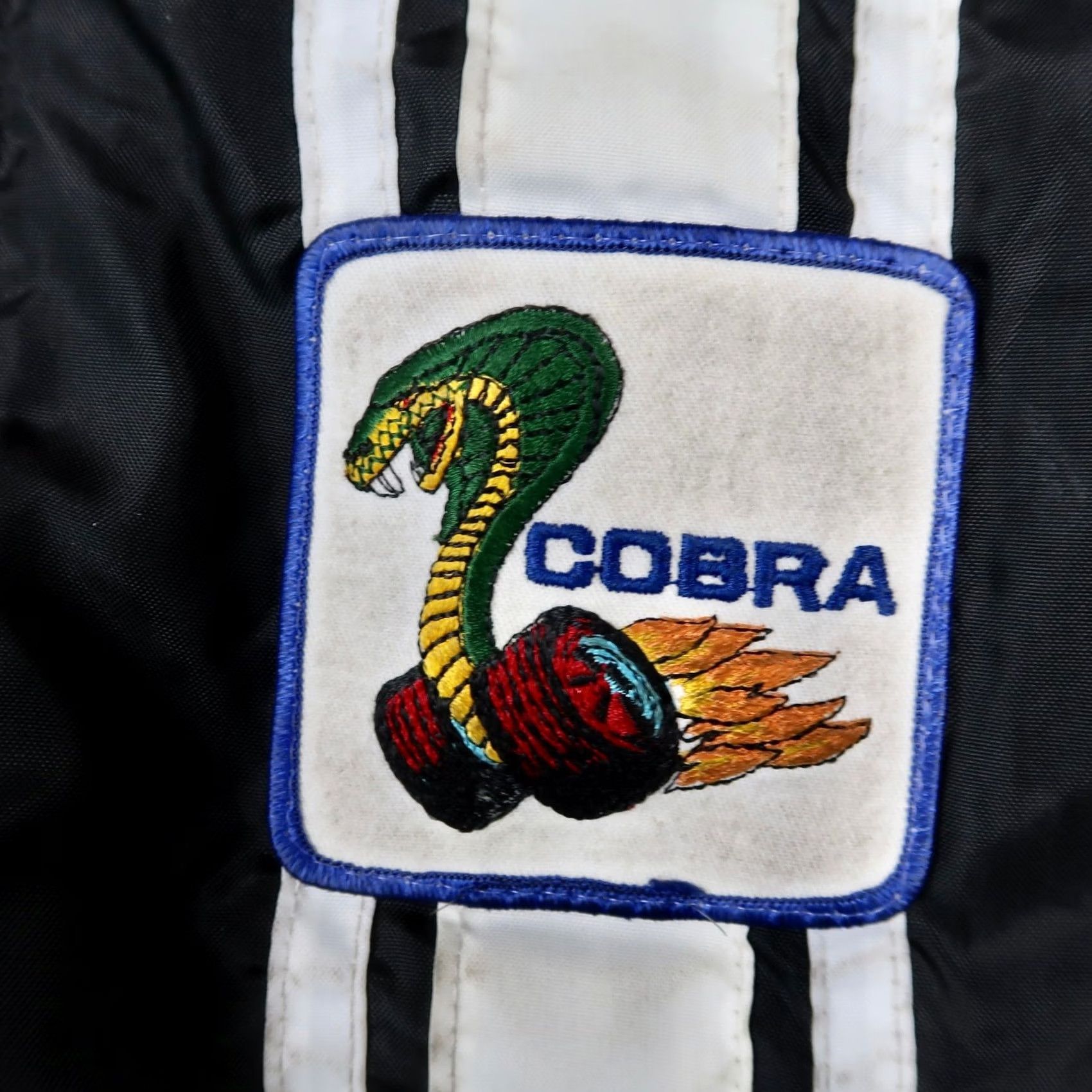 Ford VINTAGE Ford Cobra Racing Jacket L Large Black Nylon Faux Fur Lined USA Made Bomber Jacket Men Size US L / EU 52-54 / 3 - 4 Thumbnail