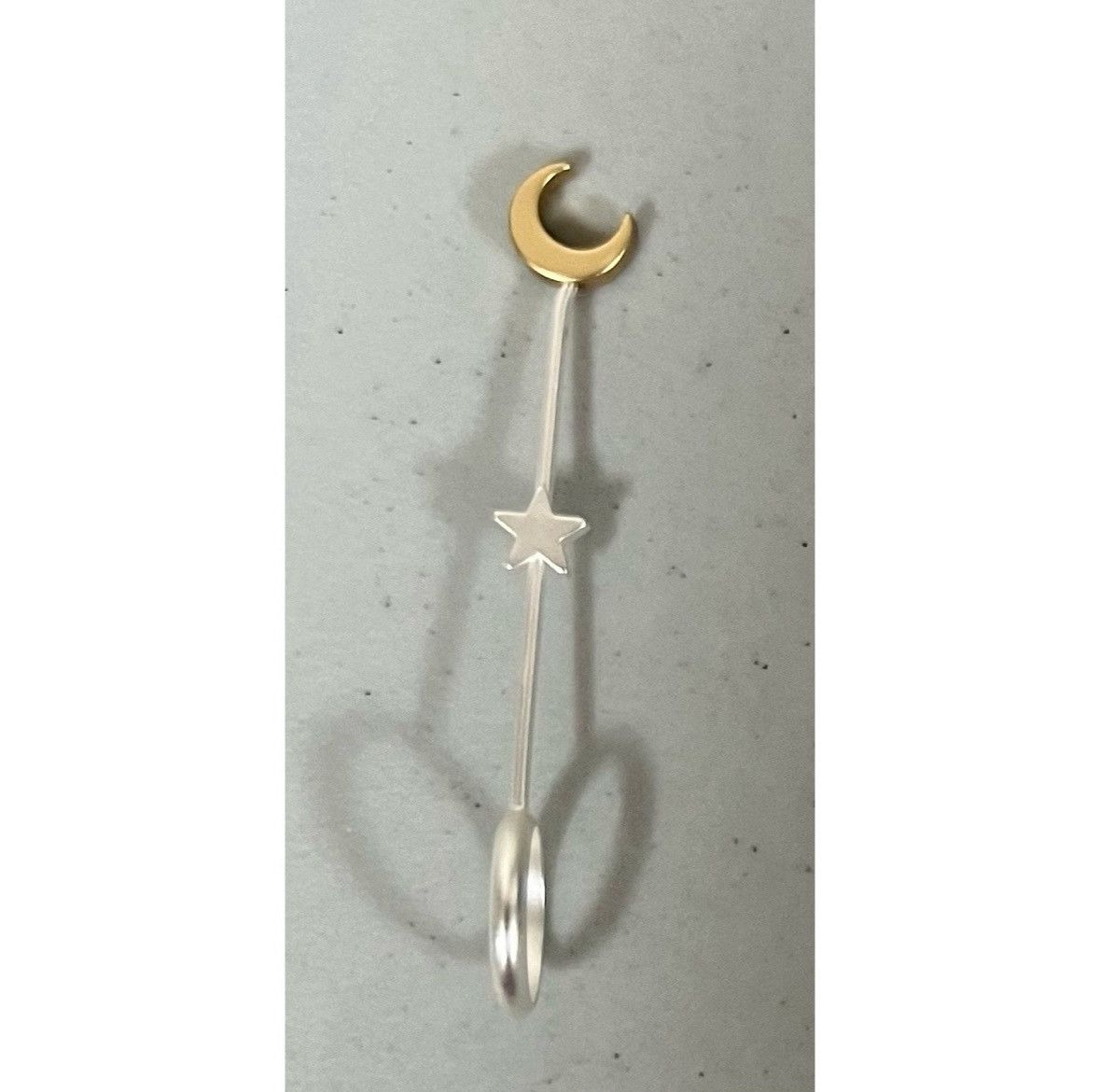 Vintage Gold Silver Crescent Moon Star Holder Ring Jewelry Gold, Women's