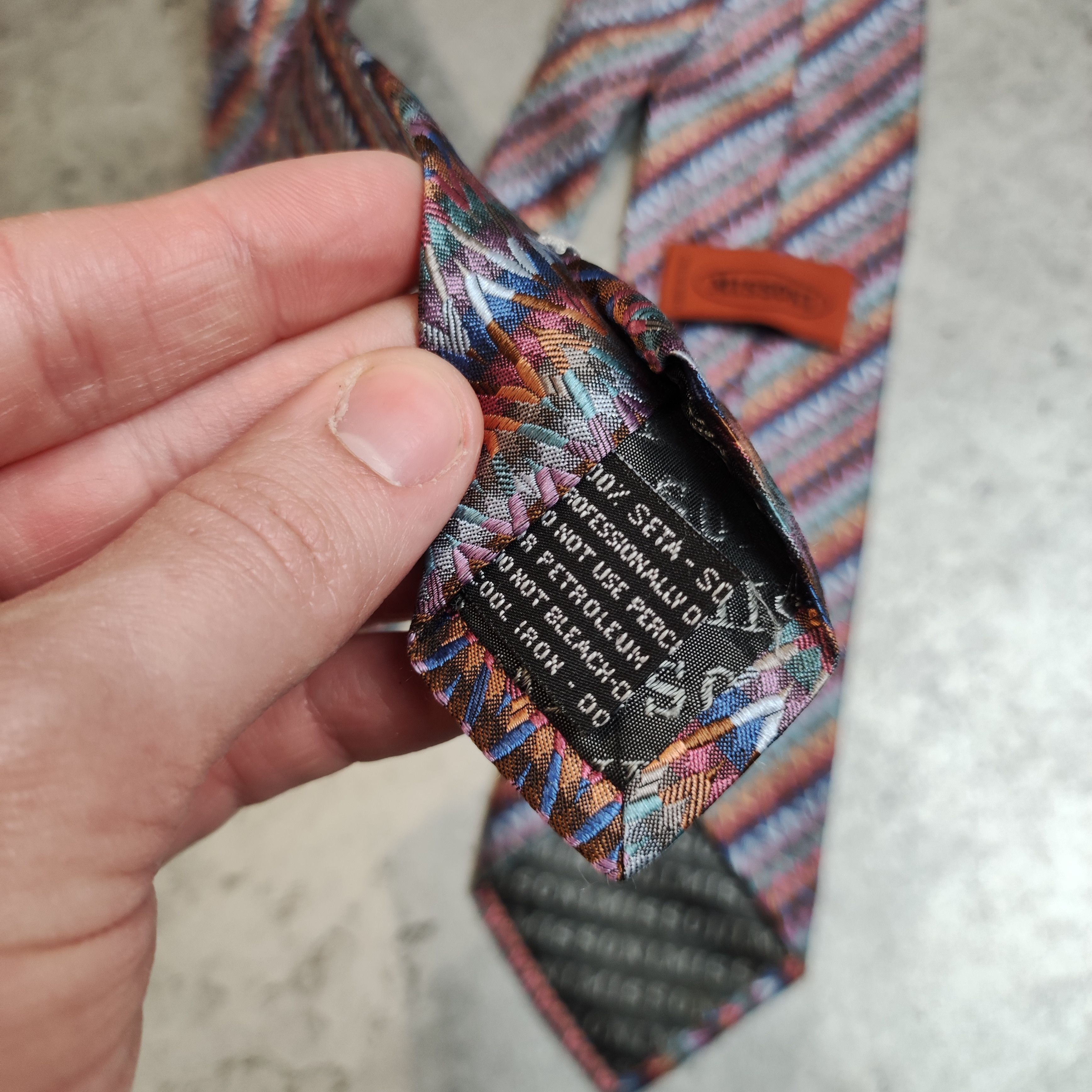 Missoni RARE 90s Vintage Missoni Cravatte Abstract Silk Tie Size ONE SIZE - 4 Thumbnail