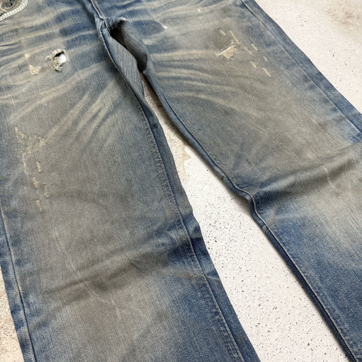 Japanese Brand Japanese Muddy Distressed Whisker Low Rise Denim Pants Size US 29 - 7 Thumbnail