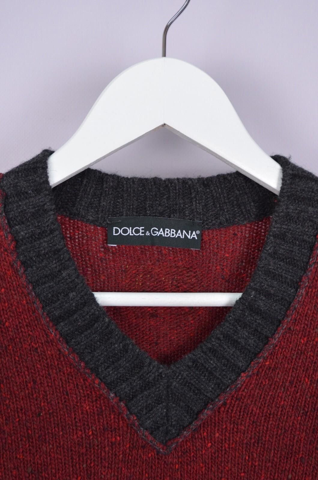 Dolce & Gabbana Dolce & Gabbana Mens V Neck Knit Red Wool Sweater Size 46 S Size US S / EU 44-46 / 1 - 3 Thumbnail