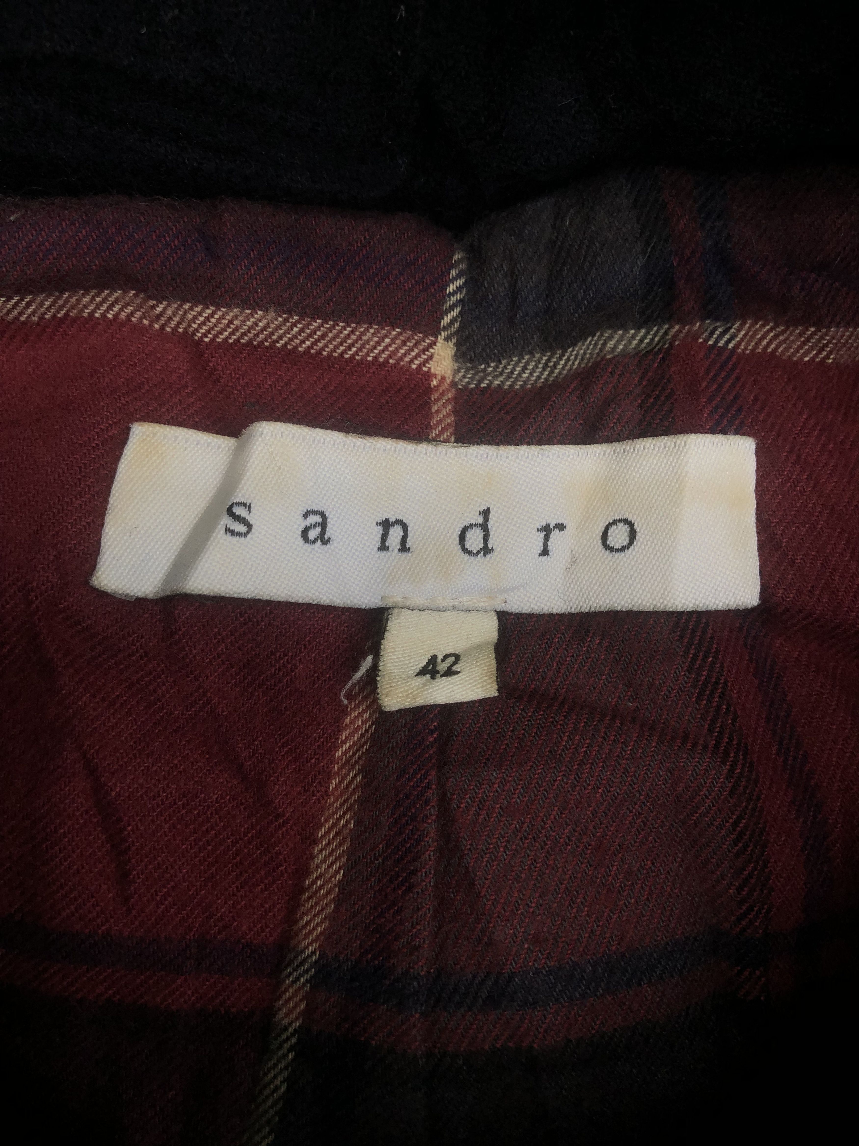 SANDRO Paris Wool Puffer Down Zipper Jacket Hoody Designer