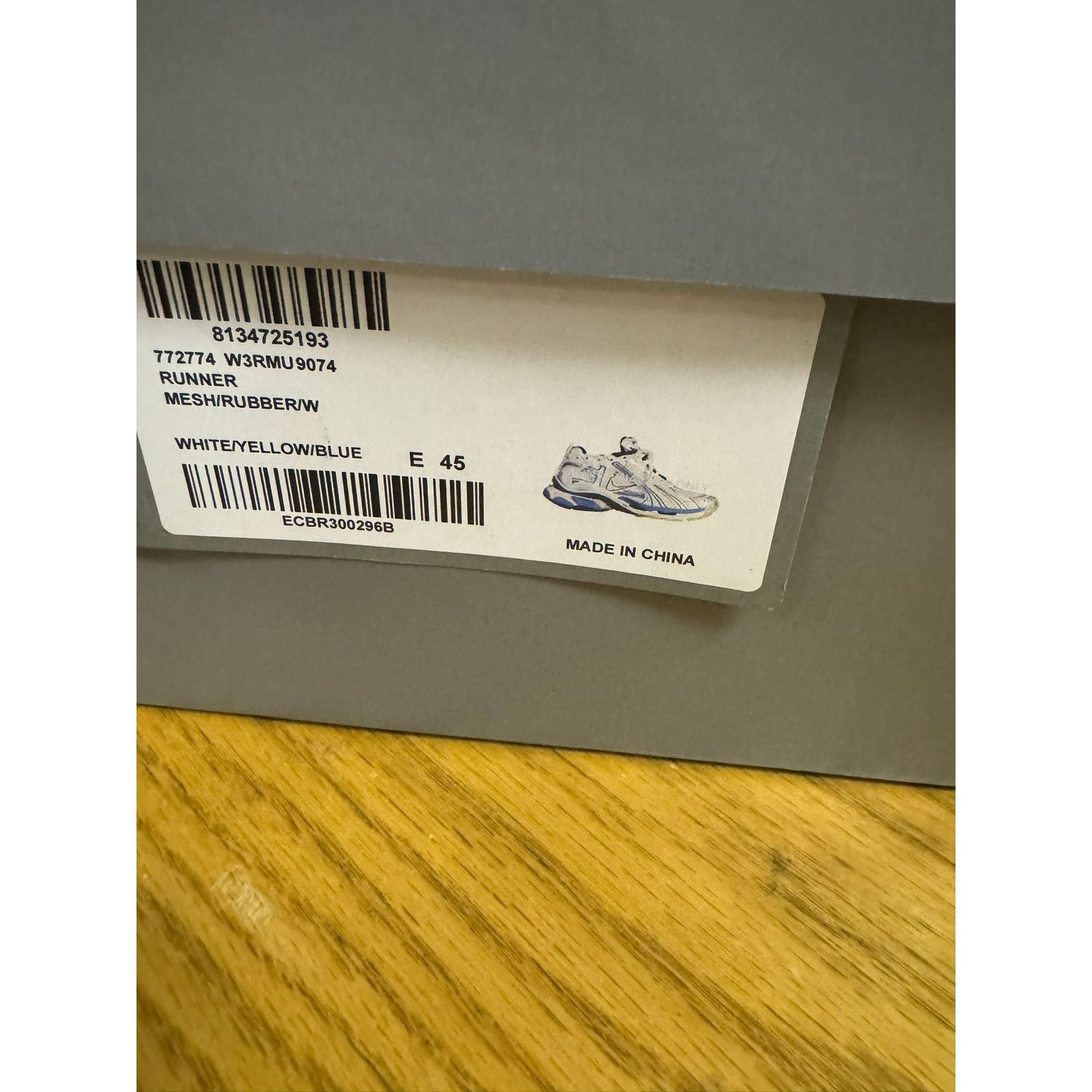 Balenciaga o1rshd1 Rubber Runner in White/Yellow/Blue Size US 12 / EU 45 - 22 Thumbnail