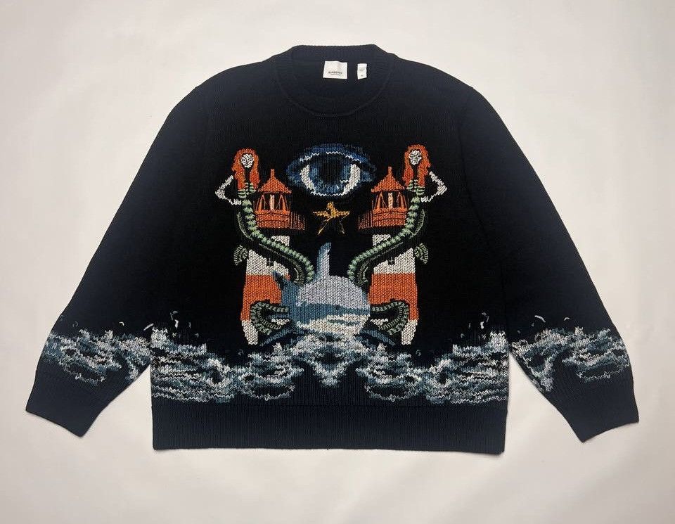 Burberry BURBERRY Wool Mermaid-Intarsia Sweater Size US M / EU 48-50 / 2 - 3 Thumbnail