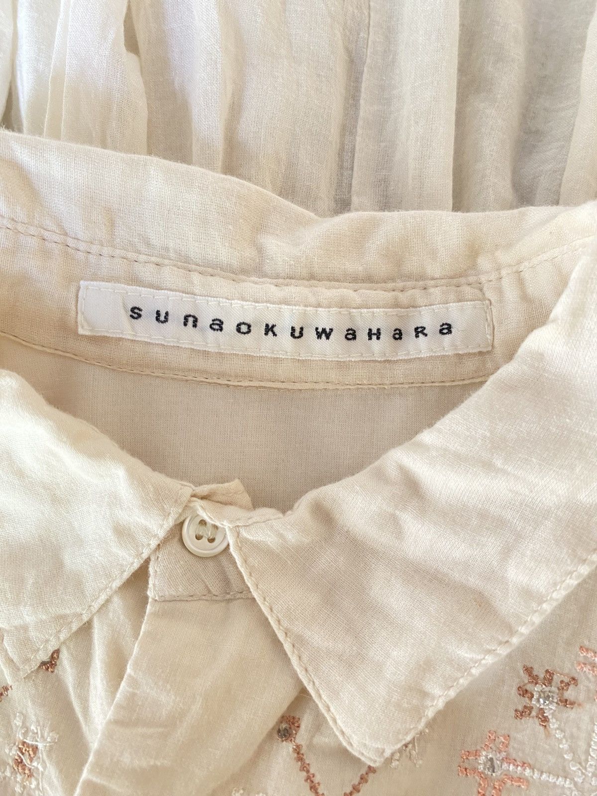 Sunao Kuwahara Sunaokuwahara Cream Victorian-Style Embroidered Blouse. Size M / US 6-8 / IT 42-44 - 3 Thumbnail