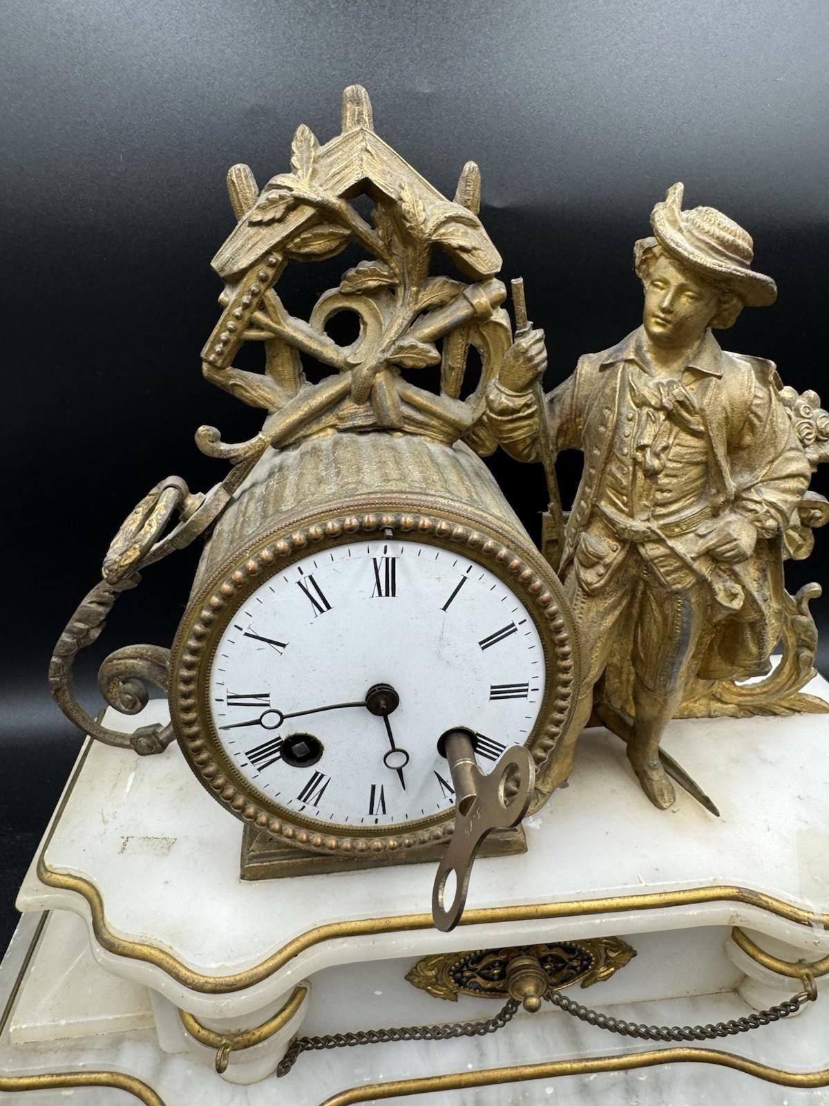 Other Antique Japy Freres Figural Musketeer Mantel Clock H. Molle Size ONE SIZE - 3 Thumbnail