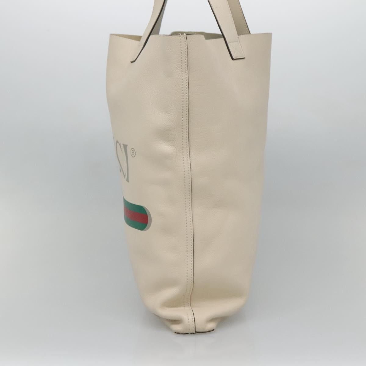 Gucci GUCCI Web Sherry Line Tote Bag Leather Ivory Size ONE SIZE - 5 Thumbnail