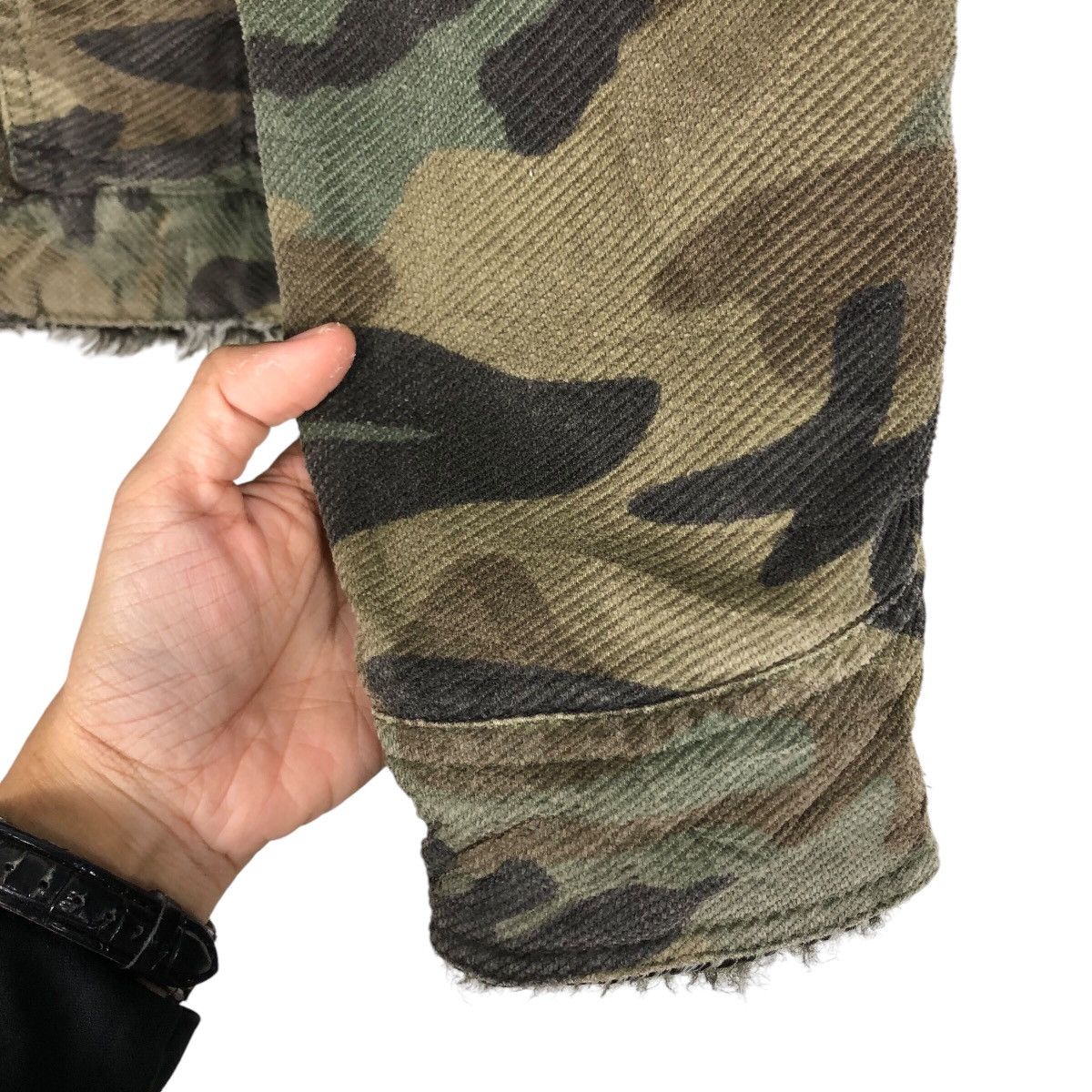 Japanese Brand 📌Vintage Biker Jacket Camouflage Mink Fur Fleece Blanket Size US L / EU 52-54 / 3 - 16 Thumbnail