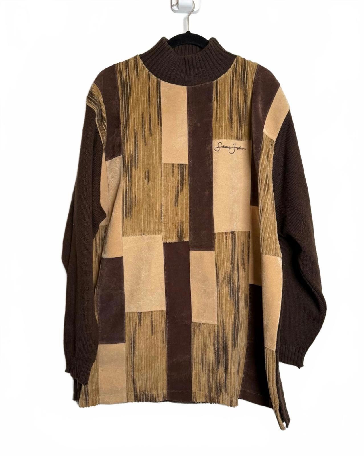 Sean John Y2K Sean John Suede Patchwork Sweater Size US XXL / EU 58 / 5 - 1 Thumbnail