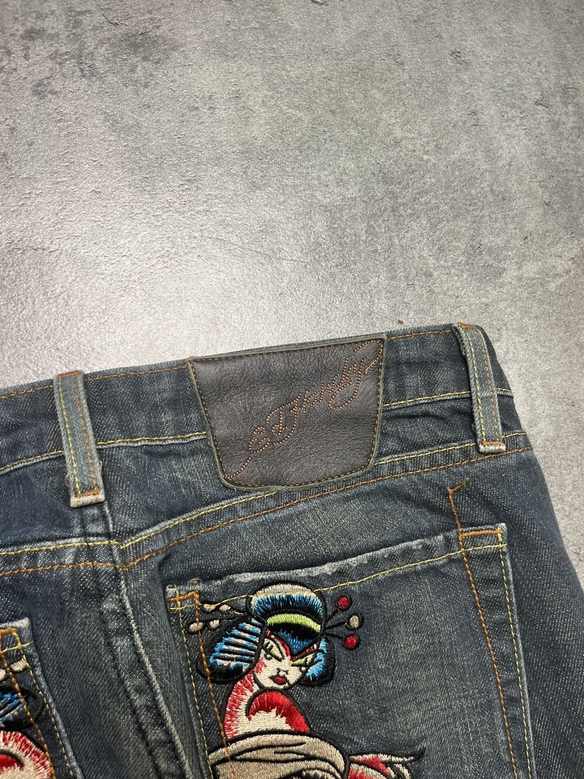 Christian Audigier × Ed Hardy × Japanese Brand Ed Hardy vintage retro jeans straight wide leg og print usa Size US 28 / EU 44 - 3 Thumbnail