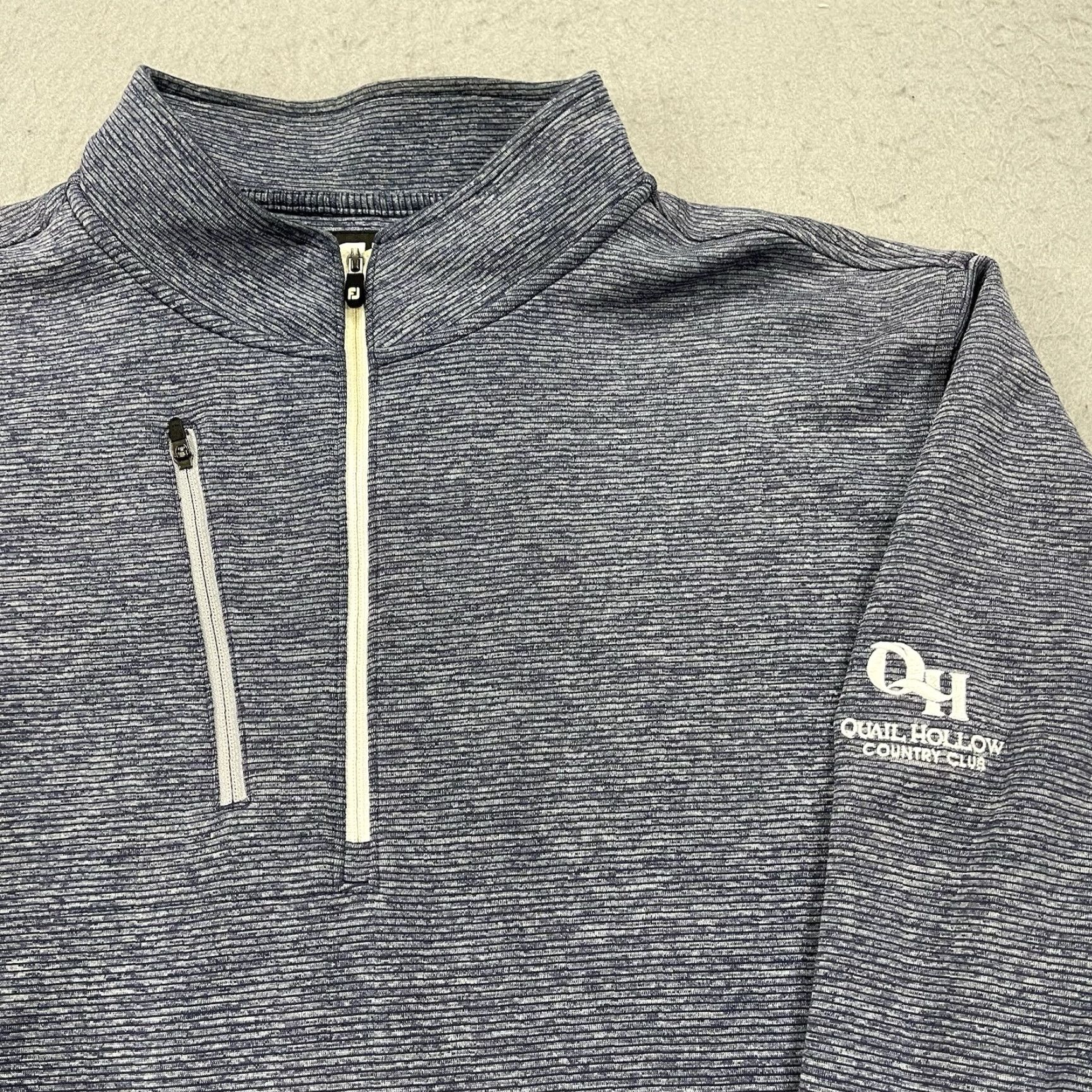 Footjoy FootJoy Quail Hollow Golf Jacket Mens XL Blue 1/4 Zip Pullover Size US XL / EU 56 / 4 - 2 Thumbnail