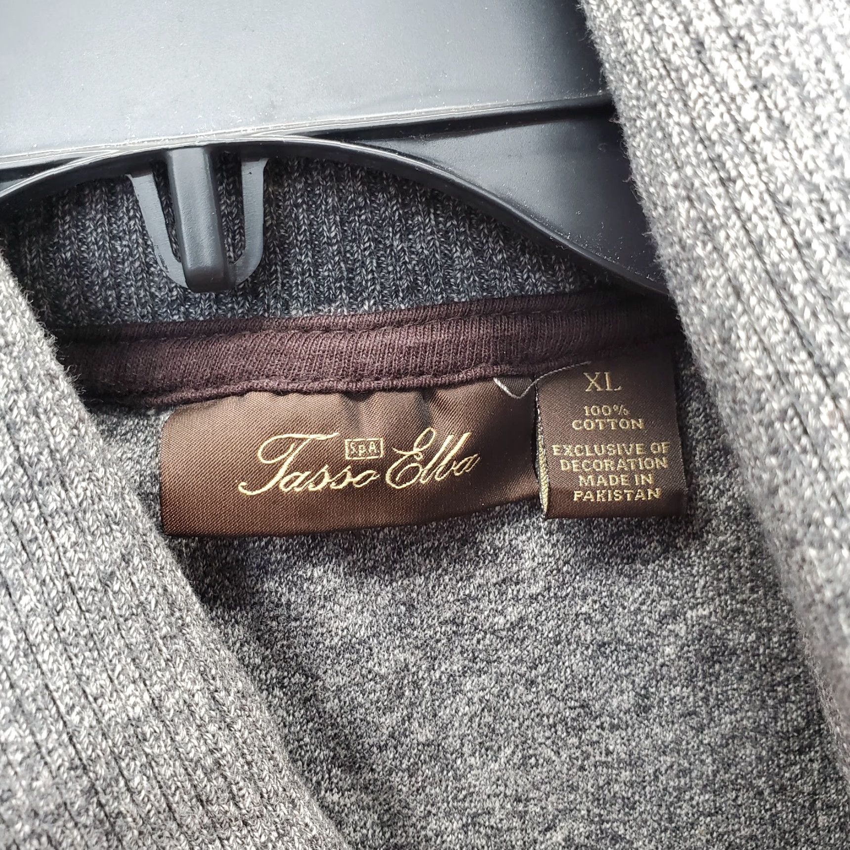Tasso Elba Tasso Elba Sweatshirt Mens XL Gray Heather Shawl Collar Long Sleeve Size US XL / EU 56 / 4 - 5 Thumbnail