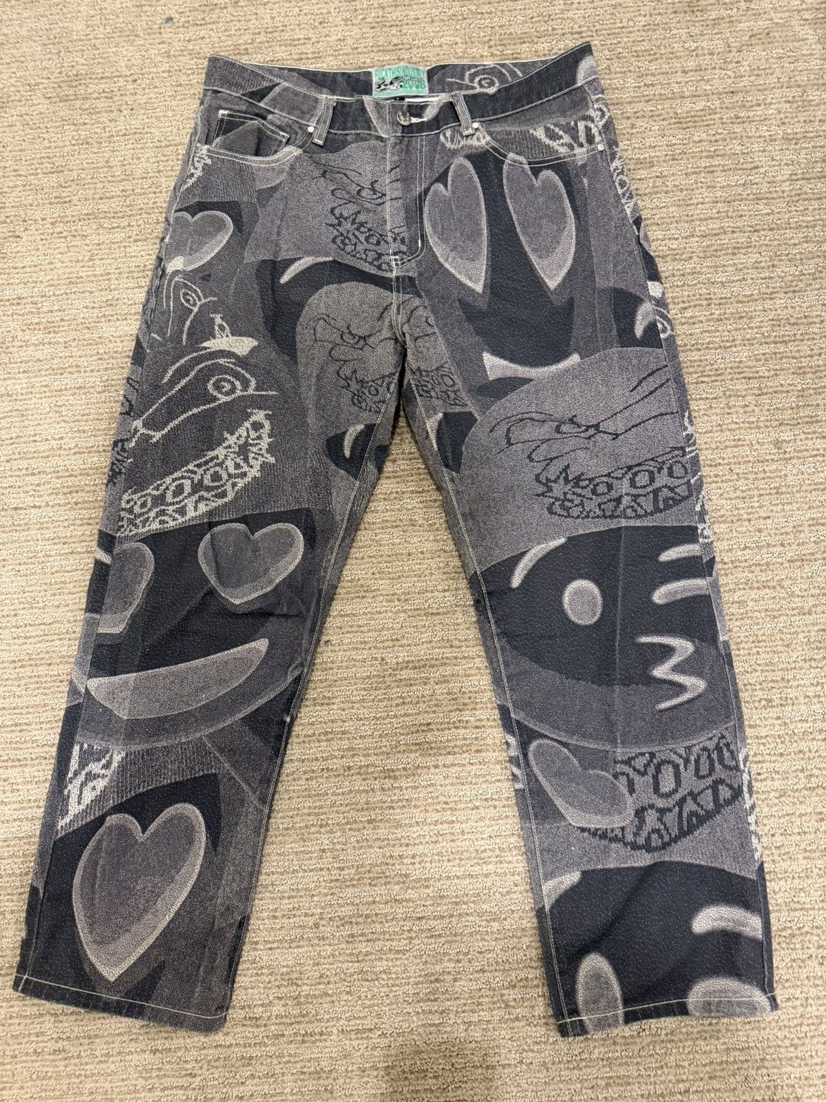 Punk and Yo FTI 2008 grey emoji pants Size US 34 / EU 50 - 1 Thumbnail