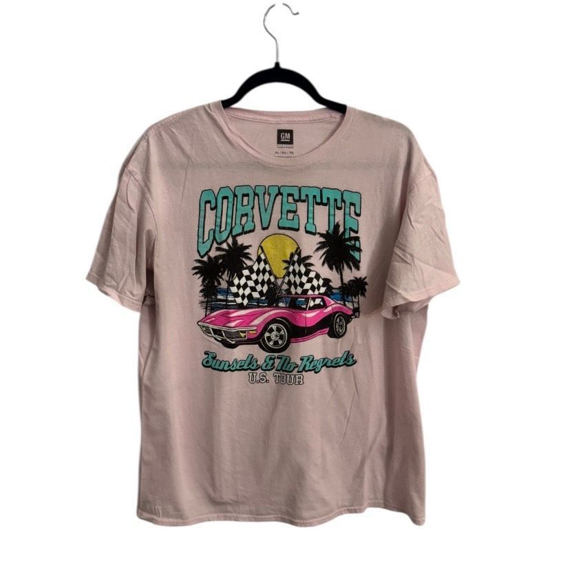 Other Corvette Graphic T-Shirt Men’s XL Pink GM Licensed Sunset Ra Size US XL / EU 56 / 4 - 1 Thumbnail