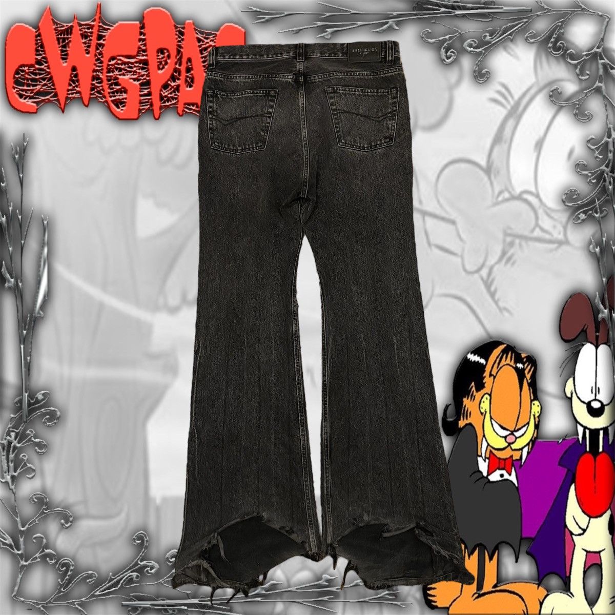 Sims4 Sims Balenciaga FW22 Balenciaga Lost Tape Flared Jeans