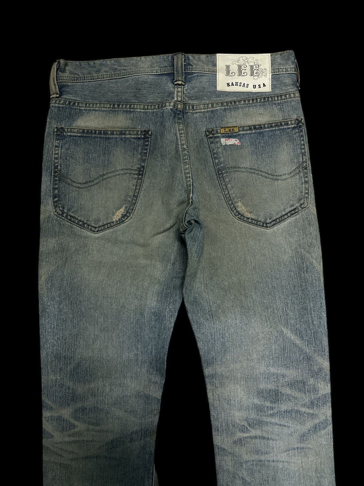 POST ARCHIVE FACTION (PAF) Distress Denim 💥 Vintage Lee Kansas Usa Distress no Washed💥 Size US 30 / EU 46 - 6 Thumbnail