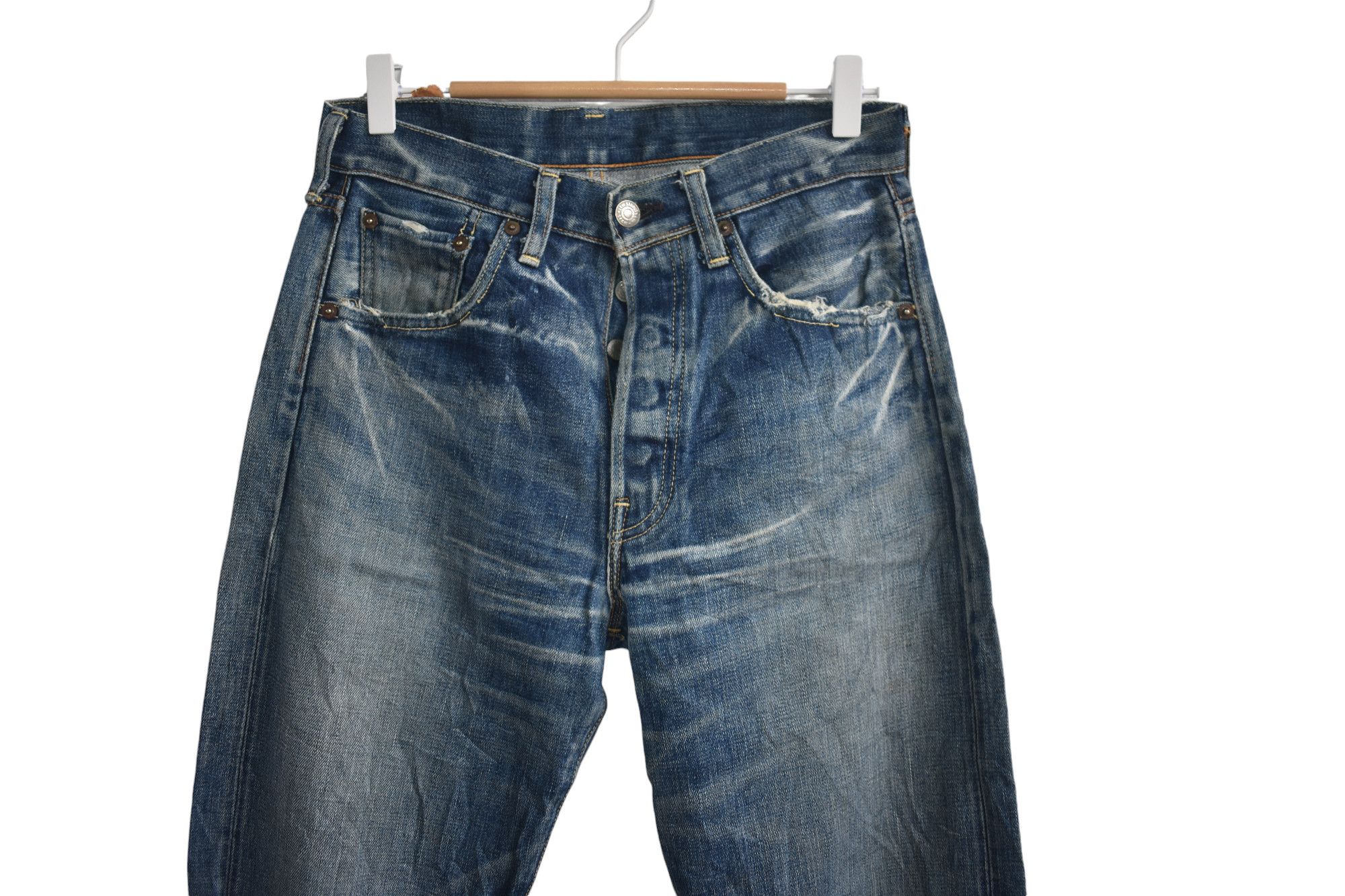 Levi's × Vintage Rare 🔥 90'S Levis 501 Big E Selvedge W30 Size US 30 / EU 46 - 4 Thumbnail