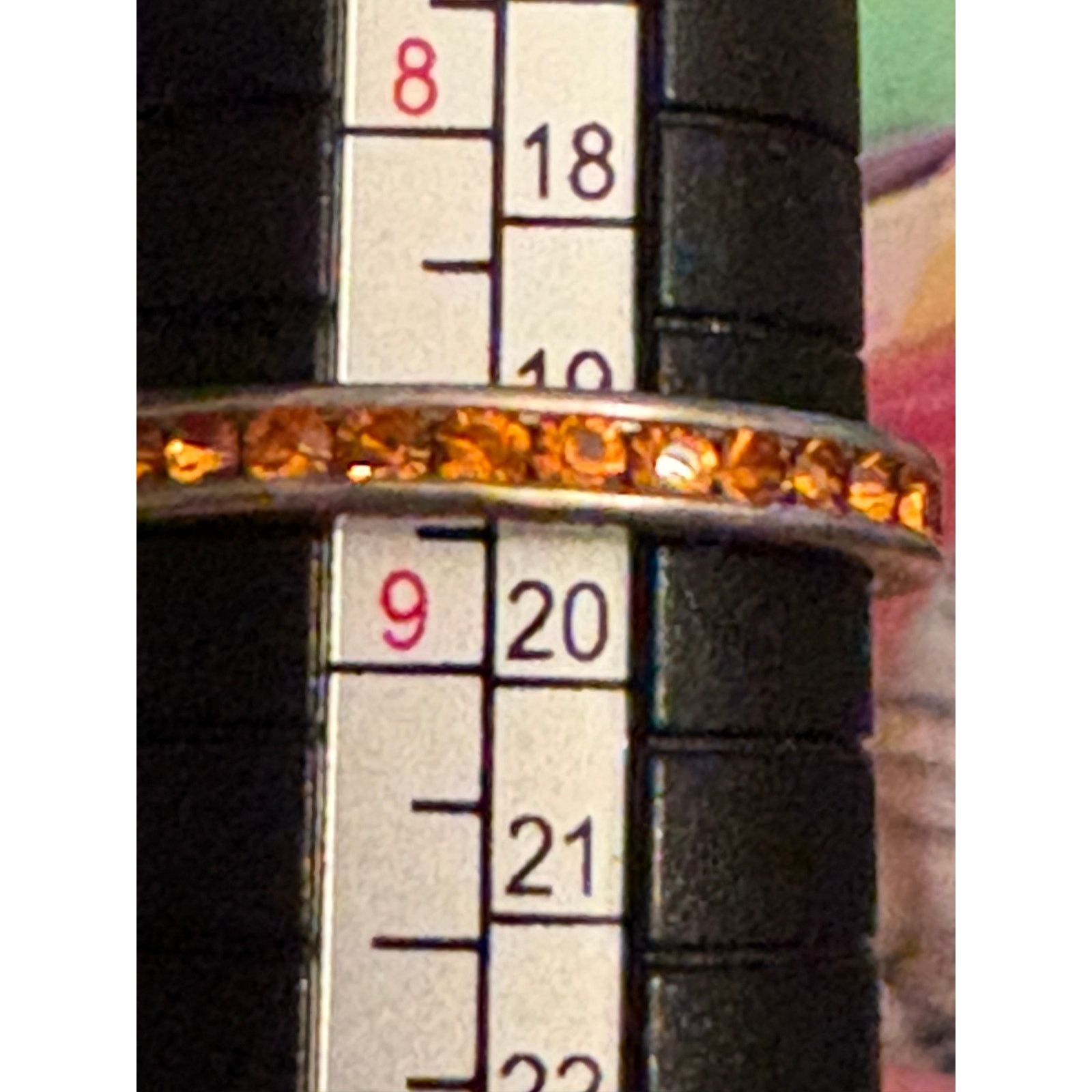 Other Sterling Silver Orange Swarovski Ring Size 8.5-9 Size ONE SIZE - 2 Thumbnail