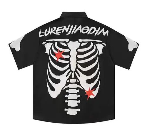 Japanese Brand Masuda x Genji Vintage Hip Hop Skull Shirt Size US L / EU 52-54 / 3 - 8 Thumbnail