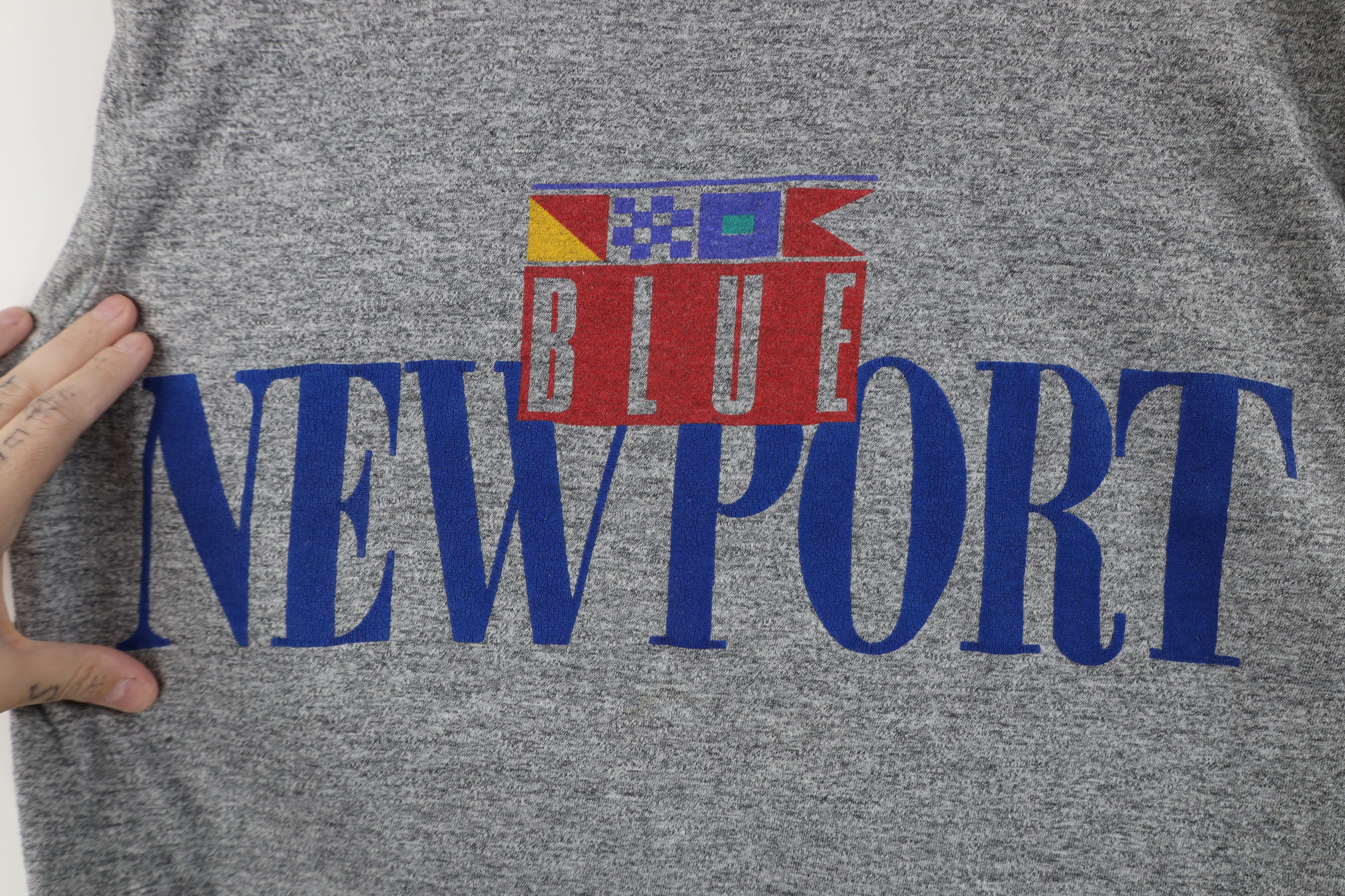 Vintage Vintage 90s Newport Blue Triblend Jersey Knit T-Shirt USA Size US L / EU 52-54 / 3 - 4 Thumbnail