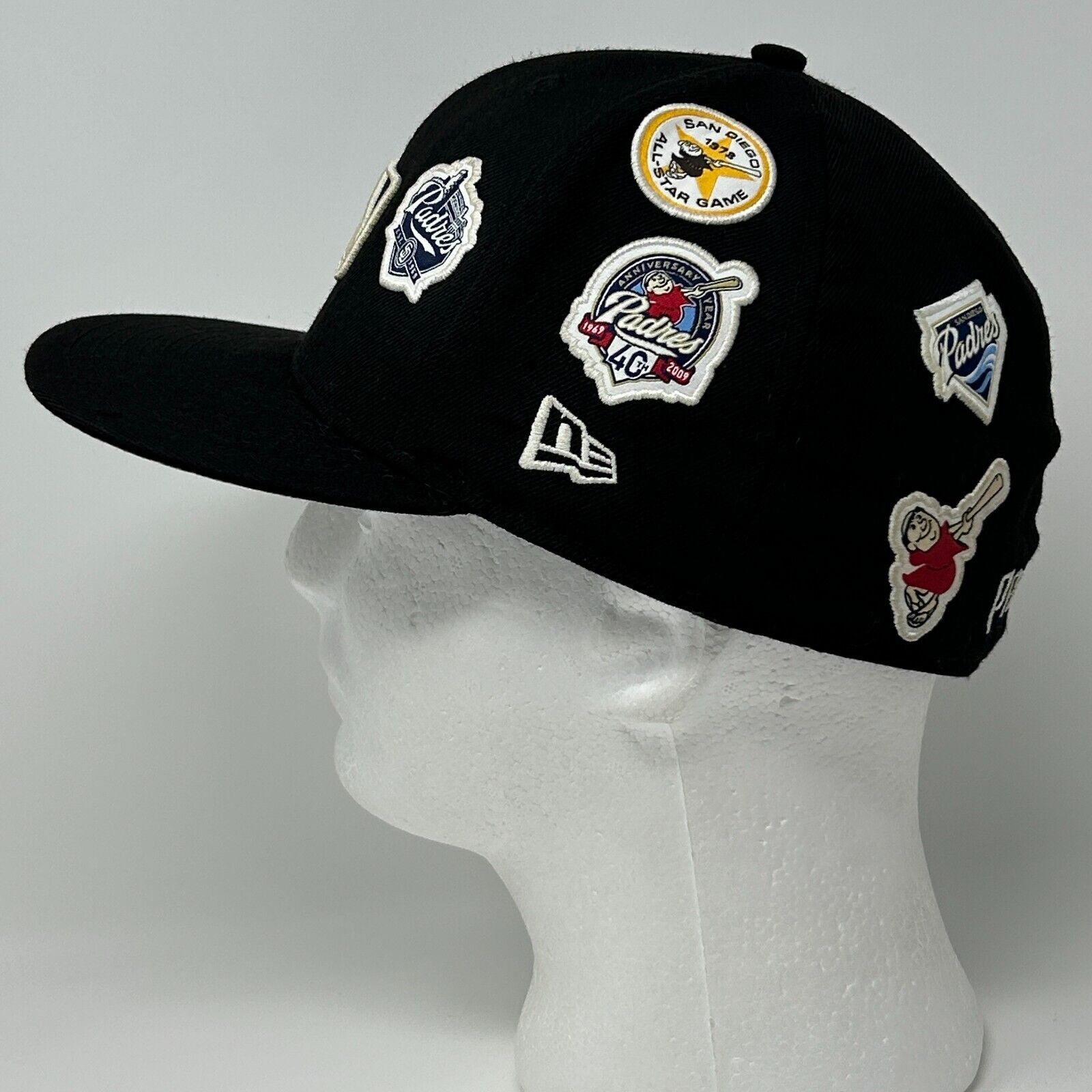 New Era San Diego Padres Logo History Hat Baseball Cap Black 7 5/8 Size ONE SIZE - 9 Thumbnail