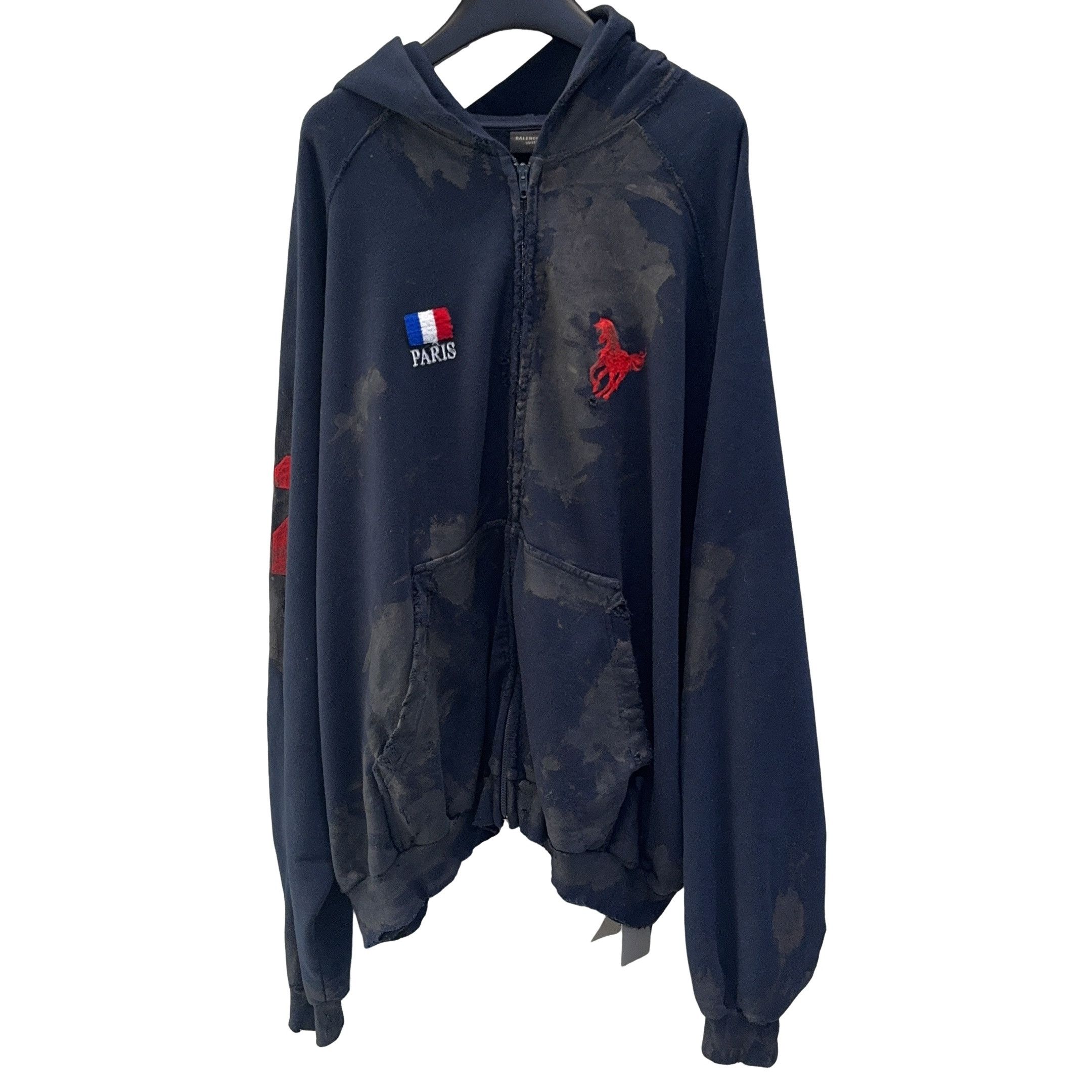 Balenciaga BALENCIAGA PARIS SOCCER ZIP UP HOODIE | Grailed