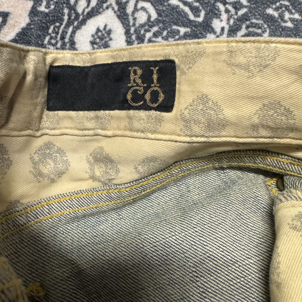 Japanese Brand Rico Mudwash Denim Flare Jeans Distressed Size US 33 - 23 Thumbnail