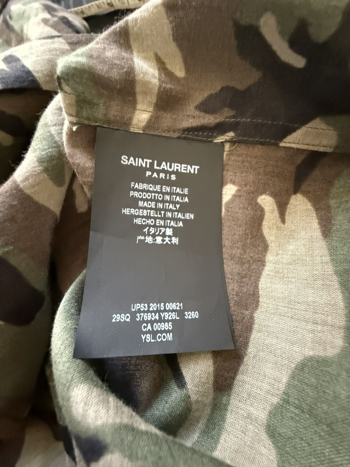 Saint Laurent Paris SS16 Saint Laurent camouflage camo shirt 😍 Hedi Slimane 41 Size US L / EU 52-54 / 3 - 22 Thumbnail