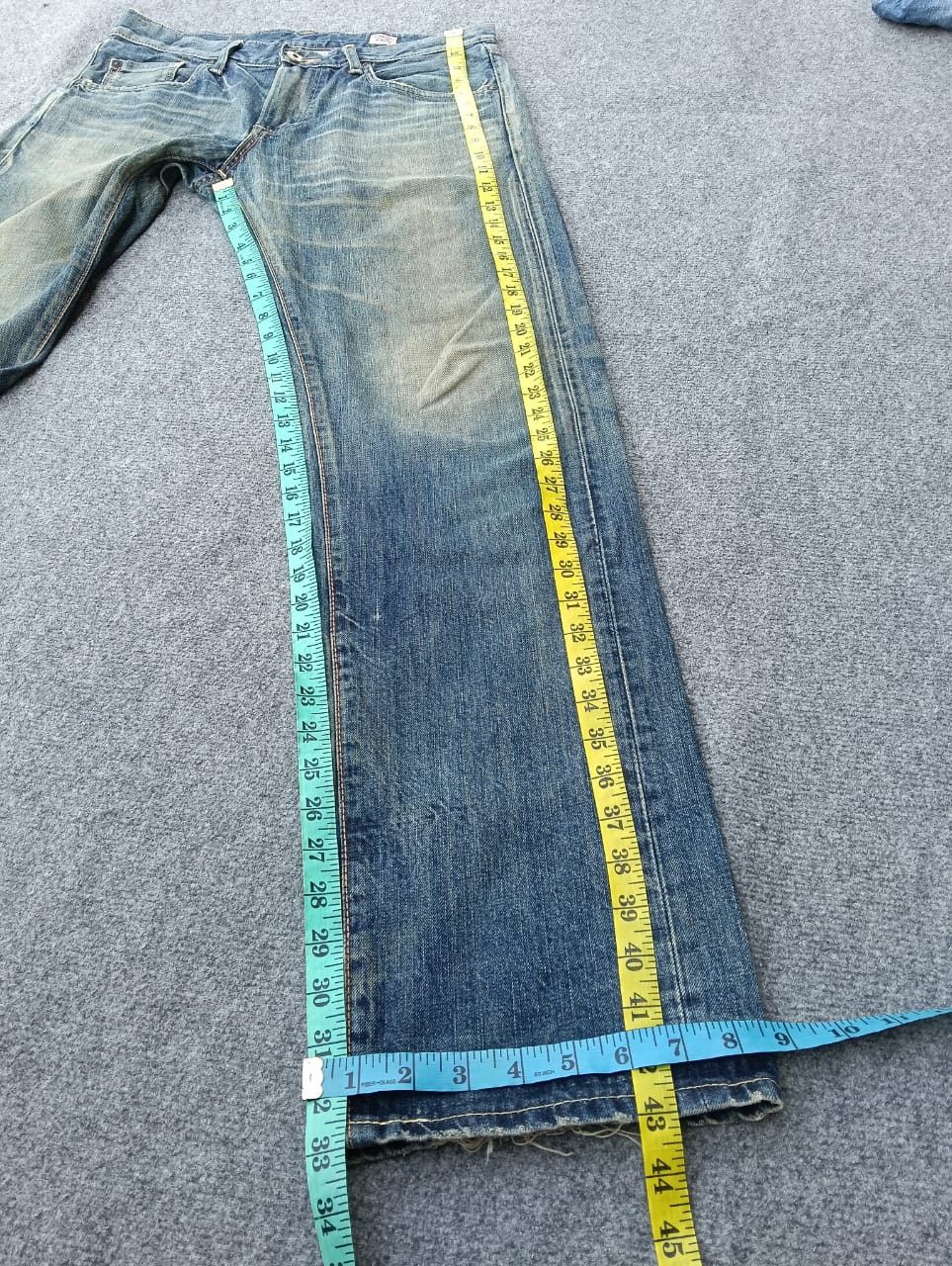 Edwin EDWIN Made In Japan Denim Jeans Vintage Wash Distressed Look Size US 33 - 5 Thumbnail