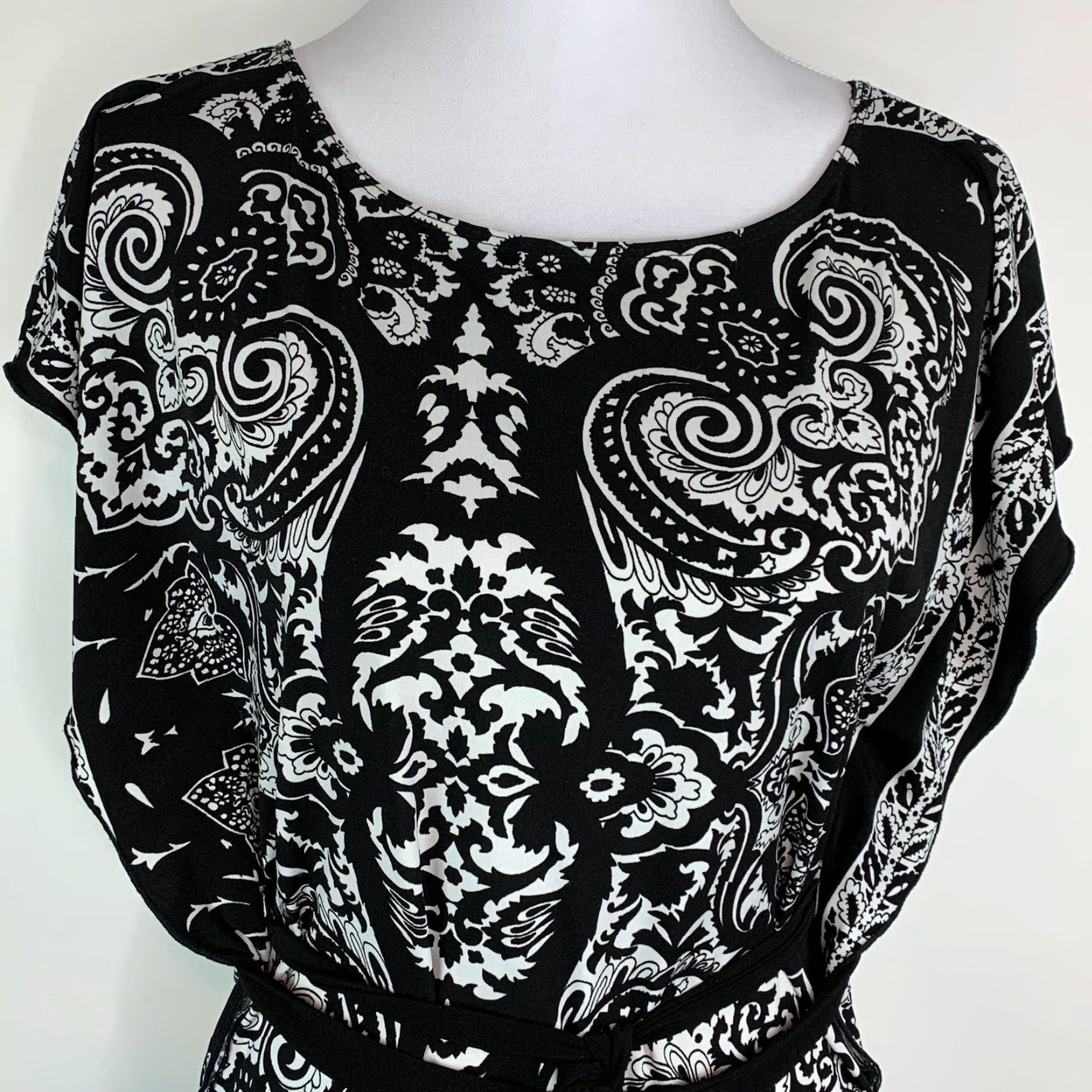 Vintage Wrapper Women XS Paisley Top Blouse Butterfly Sleeve Tie Waist Kimono Style Size XS / US 0-2 / IT 36-38 - 4 Thumbnail