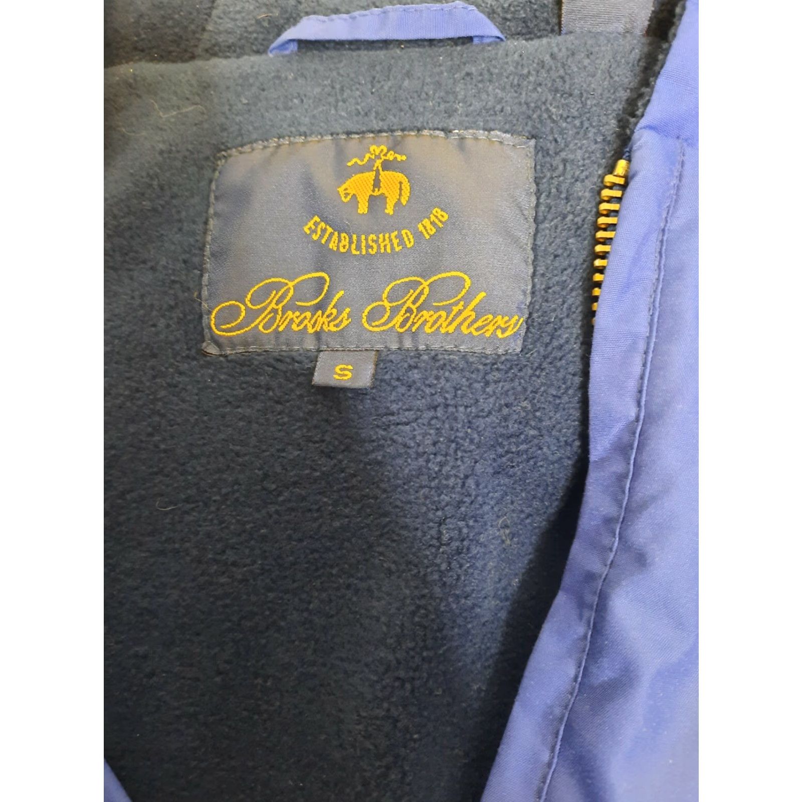 Brooks Brothers Brooks Brothers Windbreaker Jacket Fleece Lined 1/4 Zip Hooded Blue S Men Size US S / EU 44-46 / 1 - 2 Thumbnail