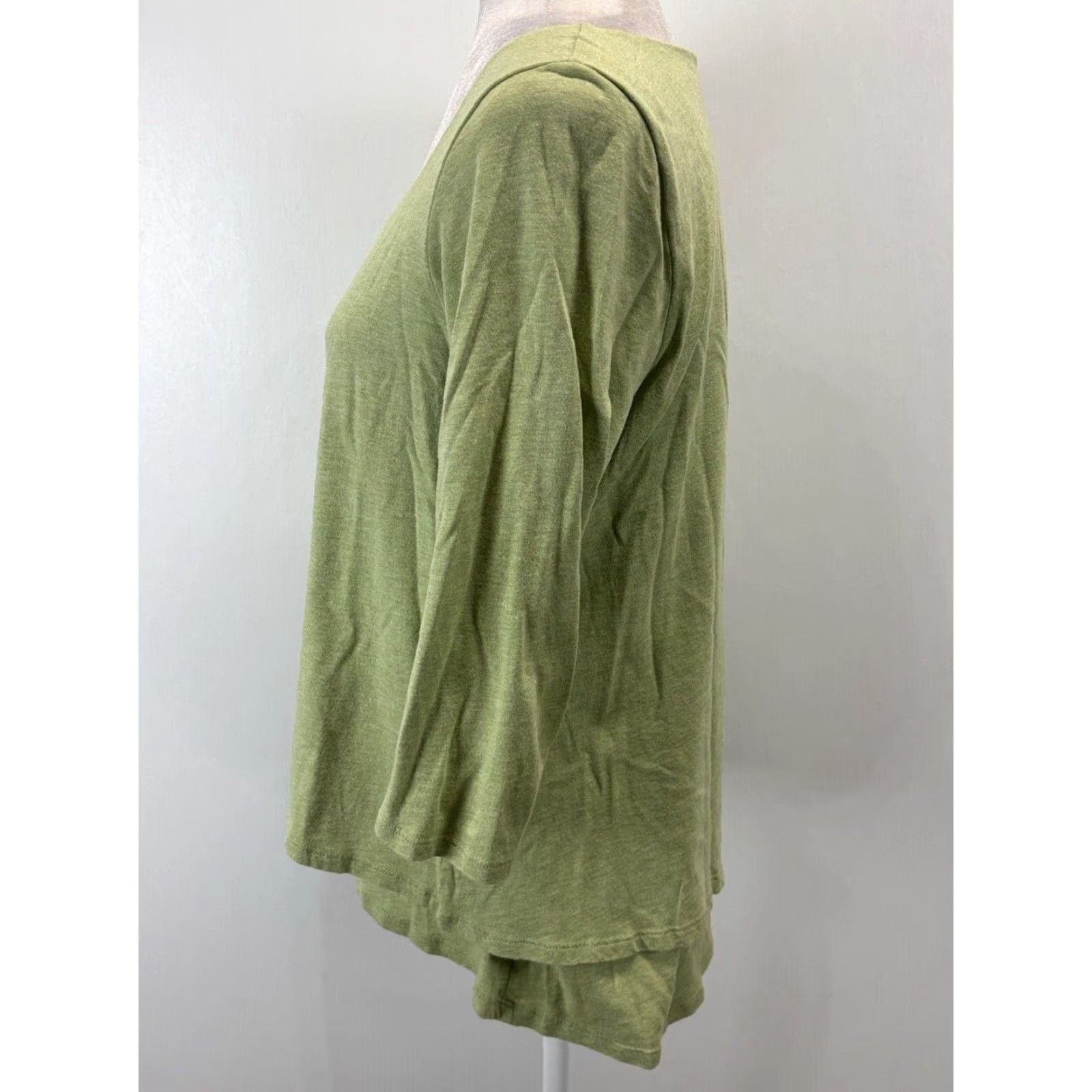 J. Jill J. Jill Purejill Layered Elliptical Top Shirt 3/4 Sleeve Sz Medium Petite Green Casual Size M / US 6-8 / IT 42-44 - 2 Thumbnail
