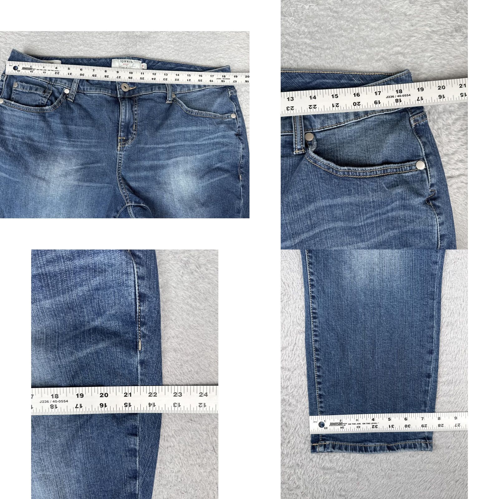 Torrid Torrid Jeans Womens 18 Plus Skinny Crop Blue Medium Wash 38x22 Denim Stretch 5-Pocket City Size 40" / US 18 - 9 Thumbnail
