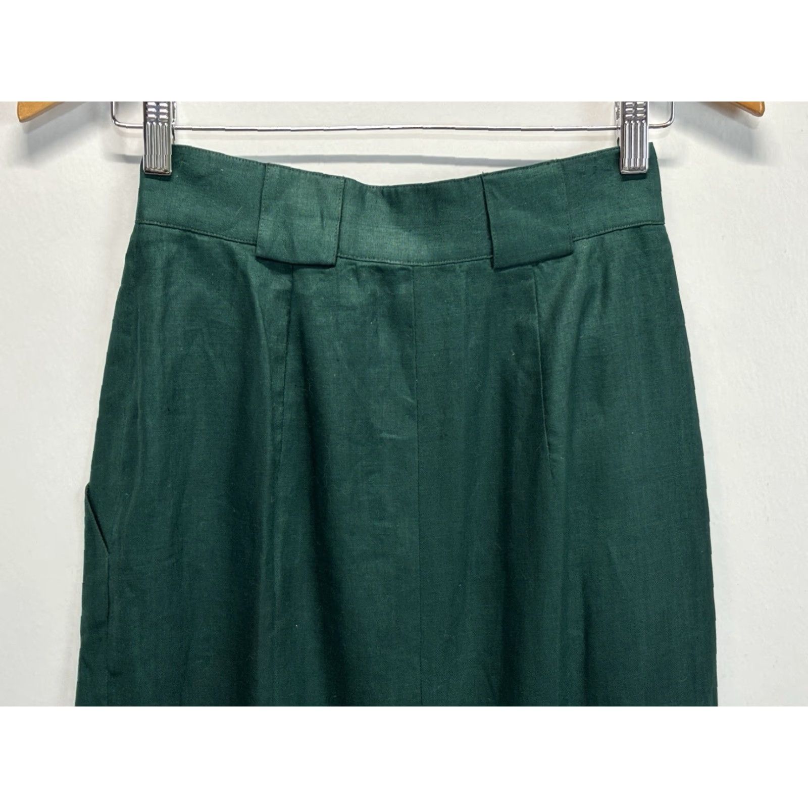 Jones New York VINTAGE Jones New York Linen Midi Skirt 4 Pockets Pencil Career Green Womens Size 4 33.5” Zip Size 27" / US 4 / IT 40 - 4 Thumbnail