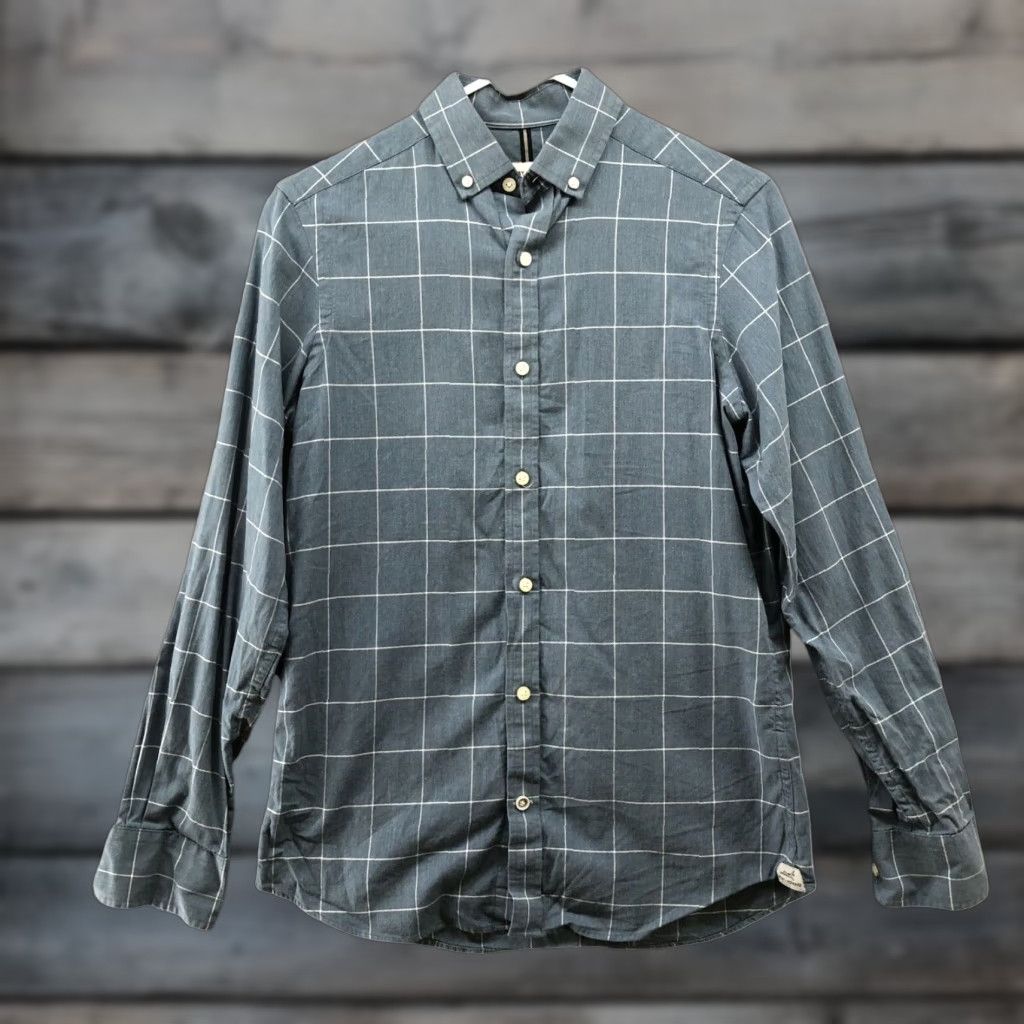 Vintage Mens Long Sleeve Shirt Crosby Howard S Blue Grid Plaid Soft Brushed Cotton Extra Large XL Size US S / EU 44-46 / 1 - 1 Thumbnail