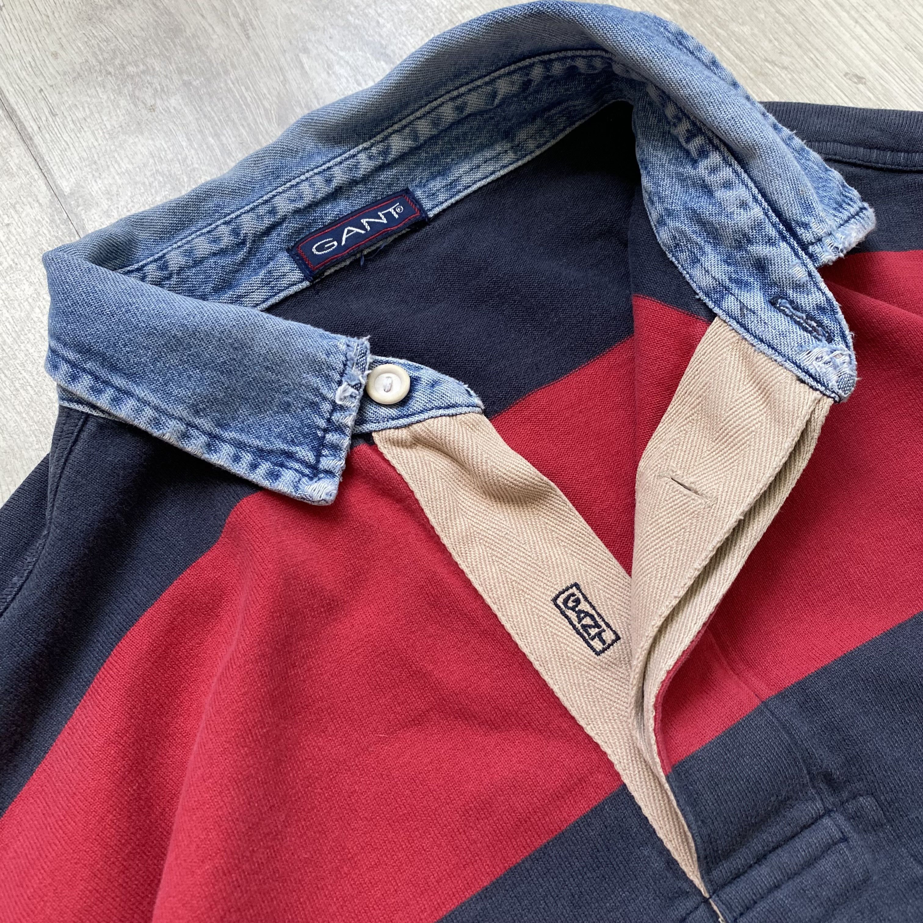 Polo Ralph Lauren Vintage 90s Gant USA stripped rugby shirt Faded Size US M / EU 48-50 / 2 - 6 Thumbnail