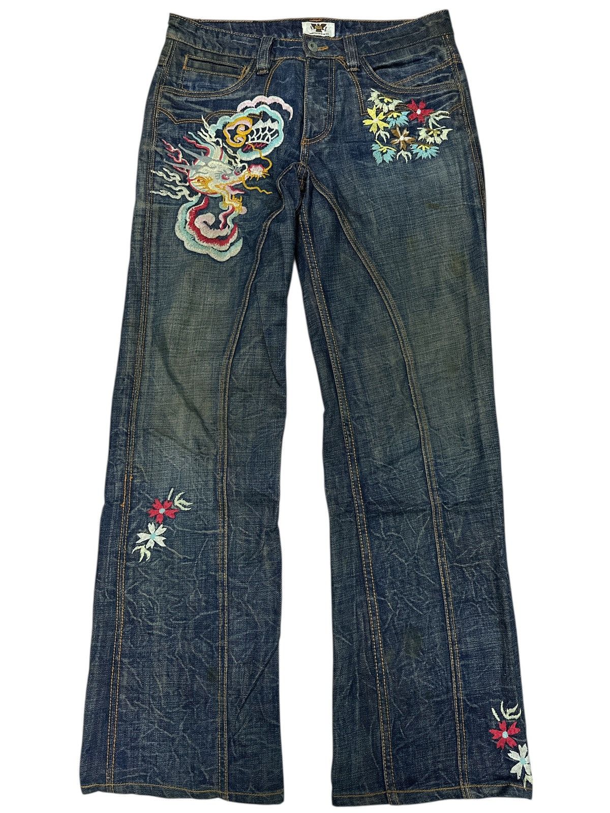 Japanese Brand Vintage Y2k Antik Denim Tiger Embroid. Size US 32 / EU 48 - 2 Thumbnail