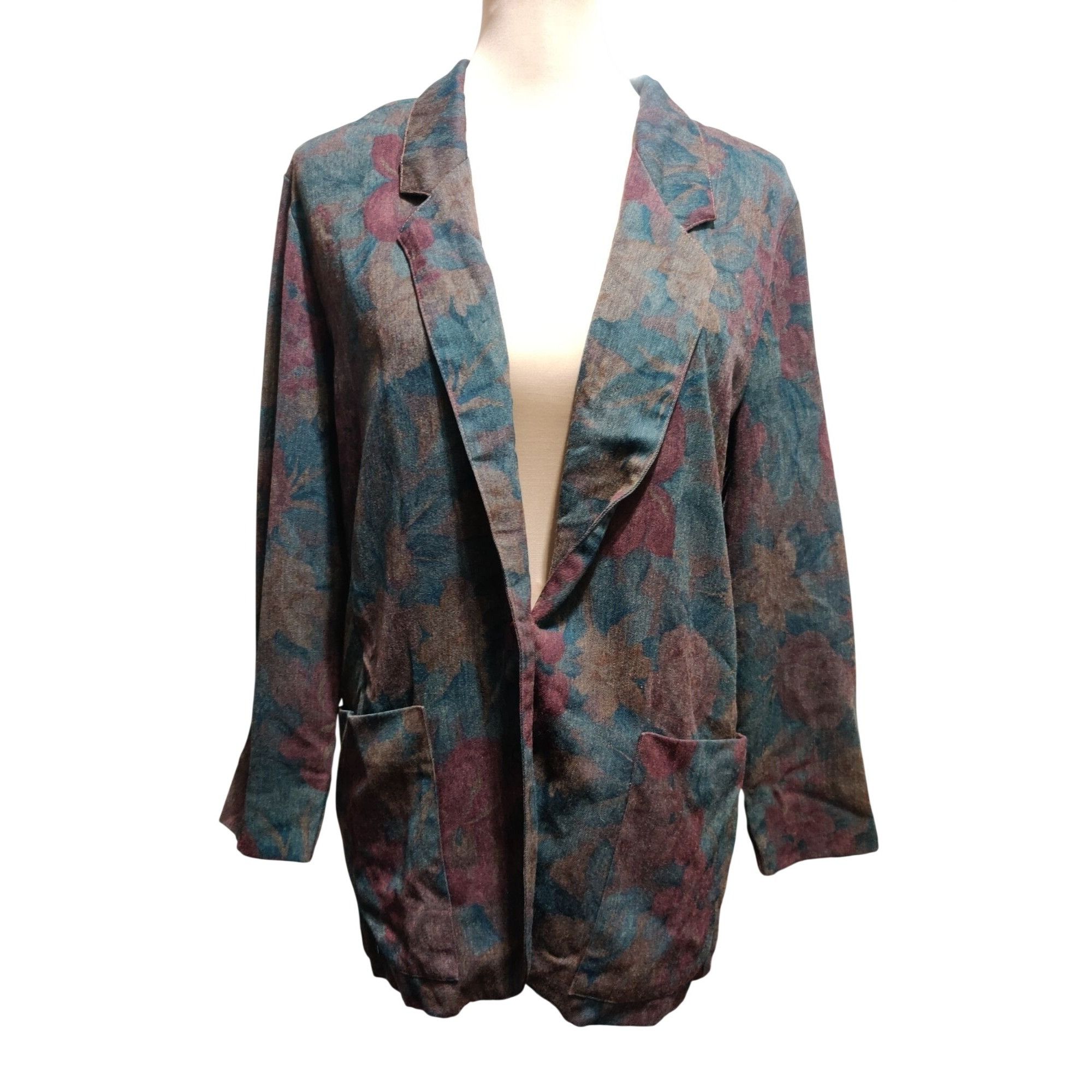 Vintage Tofy Size 8 Vintage Floral Oversized Blazer Jacket Grunge Co Size M / US 6-8 / IT 42-44 - 12 Thumbnail