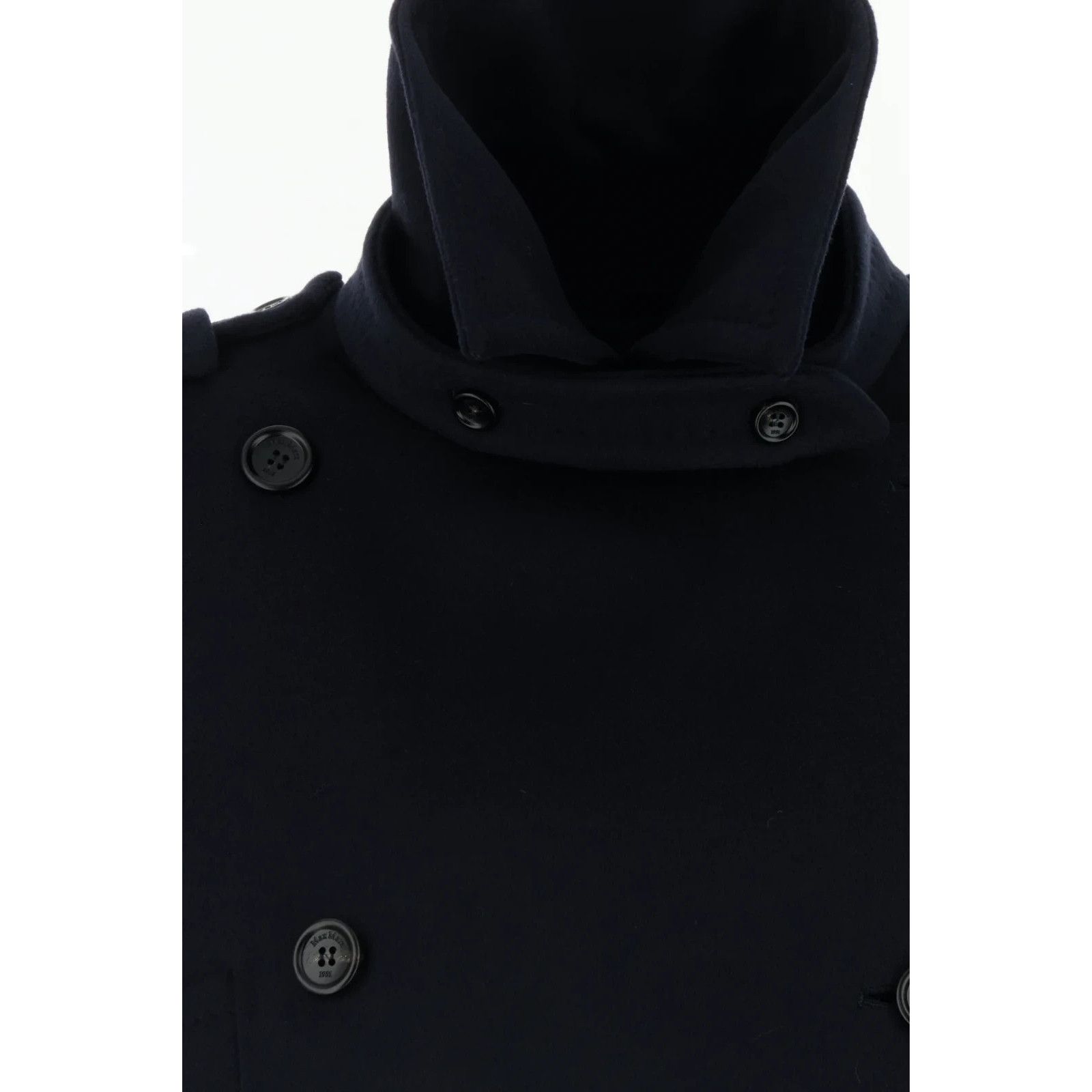 Max Mara MAX MARA Laveno Dark Blue Wool Blend Coat New & Authentic (W Size L / US 10 / IT 46 - 3 Thumbnail