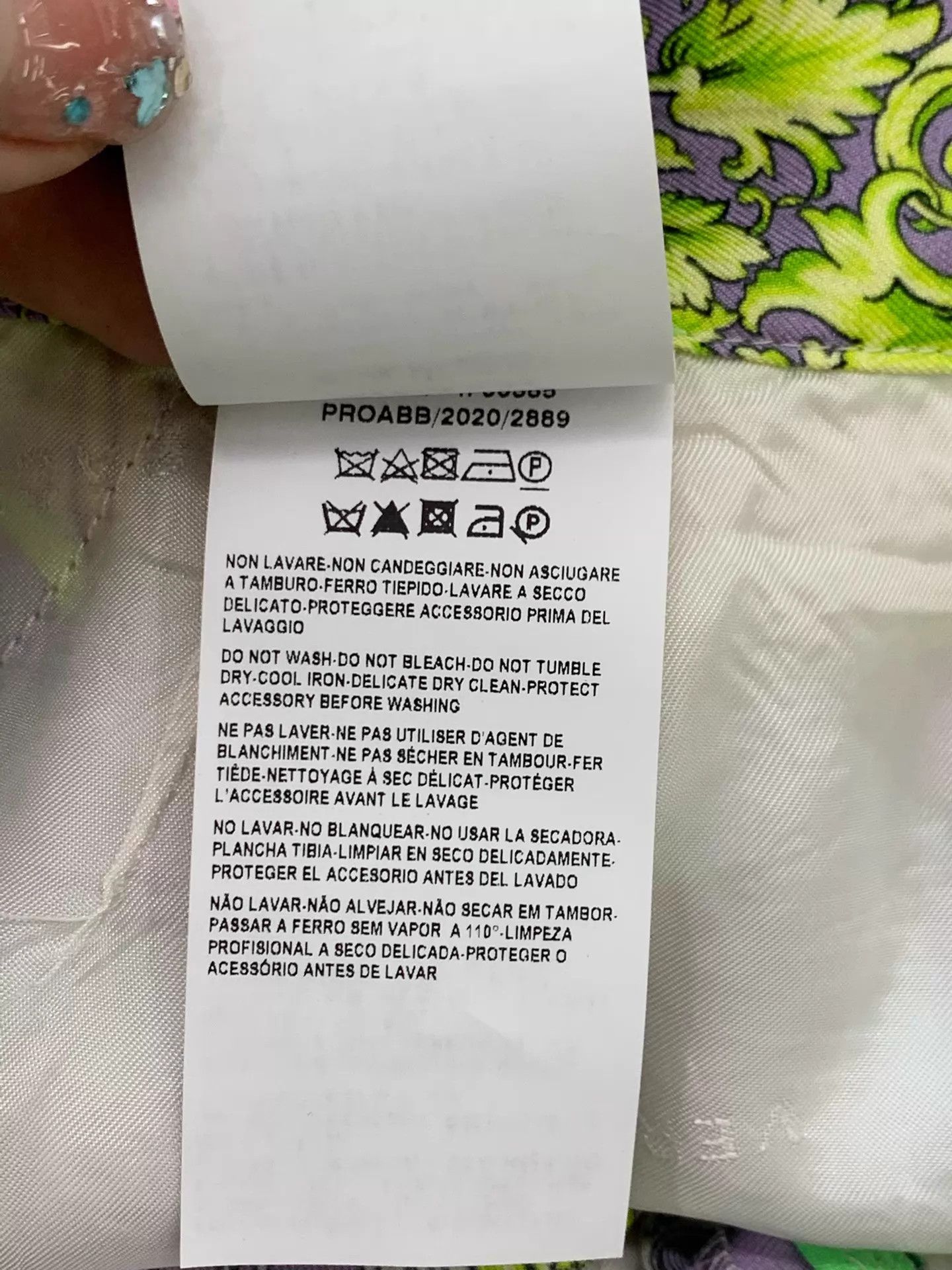 Versace Versace Women's Green Purple Silk Printed Short 42 Size 28" / US 6 / IT 42 - 8 Thumbnail