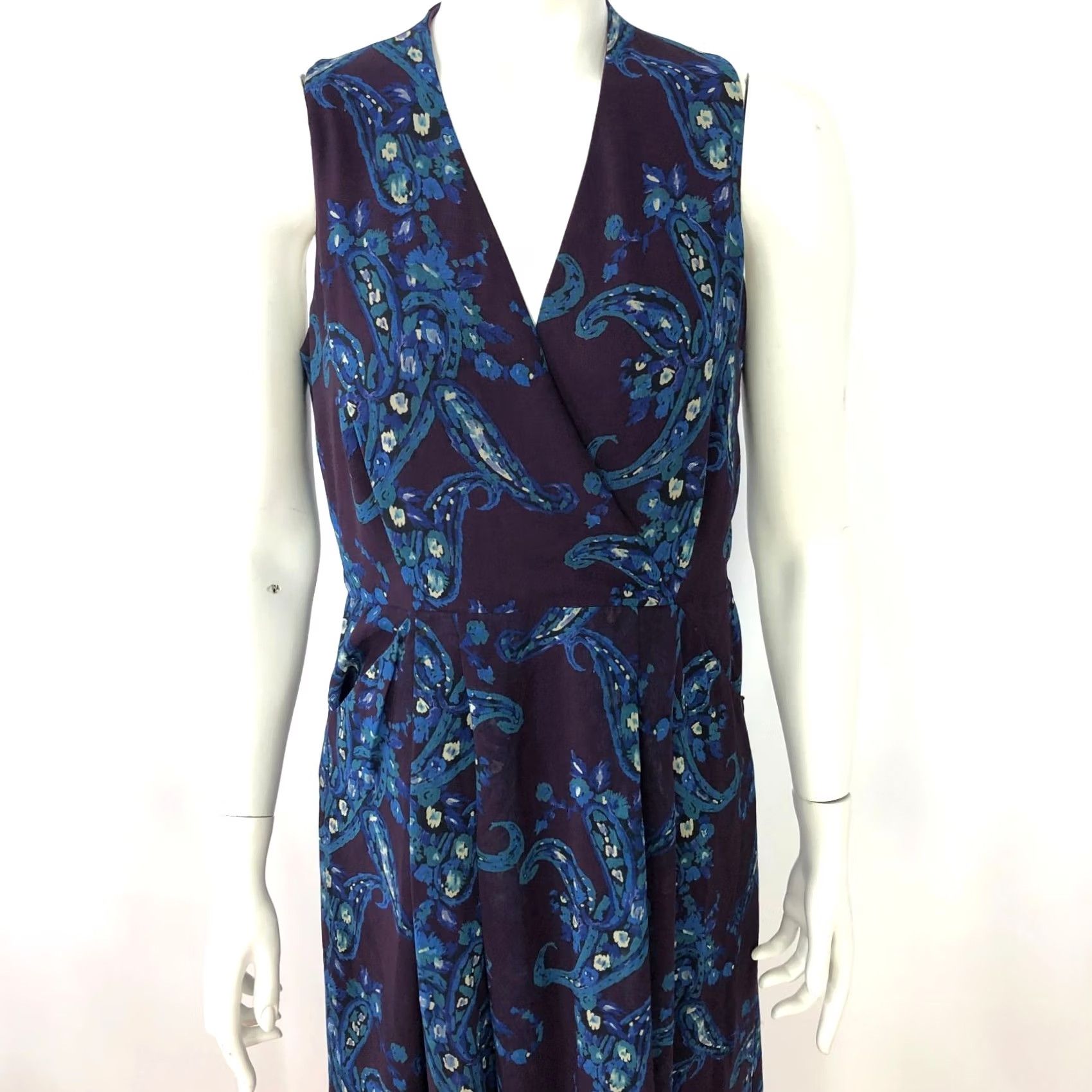 Vintage CAbi 4 Women's A-Line Midi Dress Purple Blue MINT #3461 Size S / US 4 / IT 40 - 2 Thumbnail