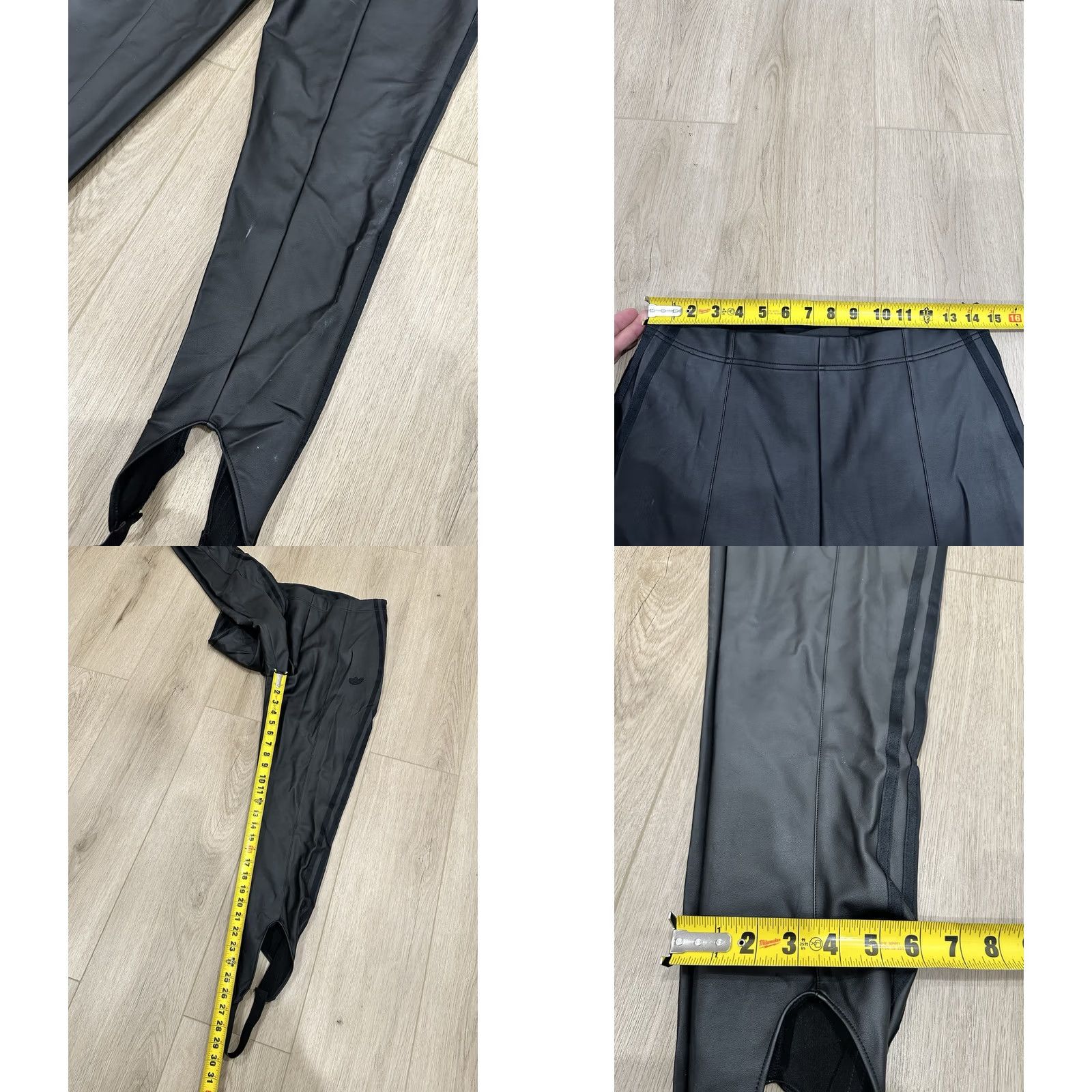 Adidas NWT adidas Always Original Women's Faux Leather Tights Pants Large Black Slim Track Pants Size 36" / US 14 / IT 50 - 9 Thumbnail