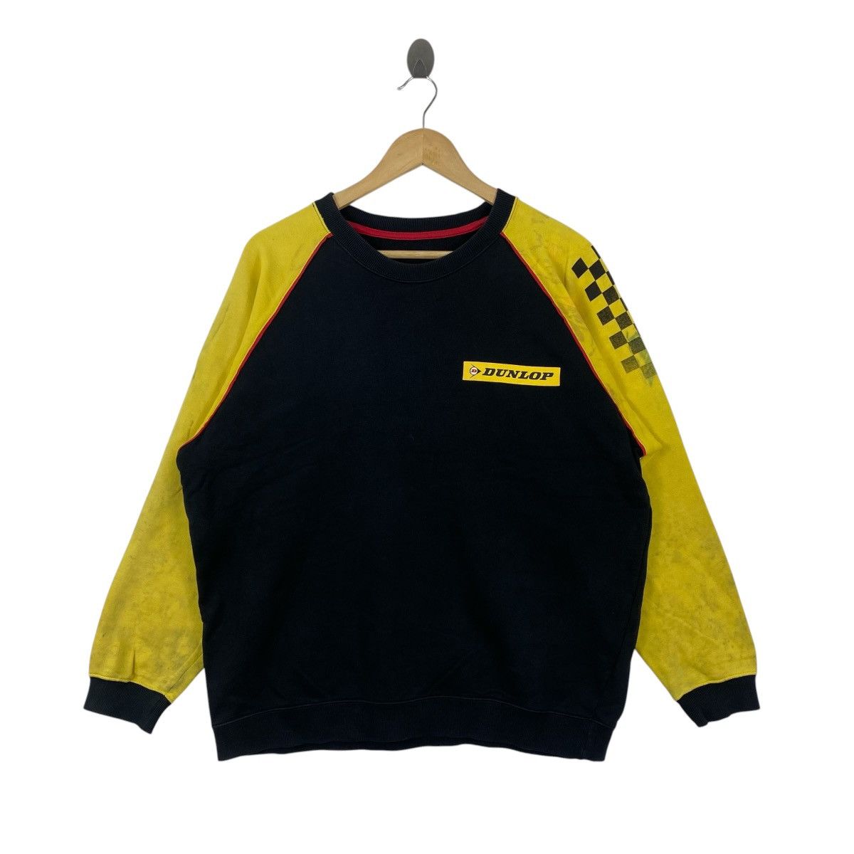 Fox Racing Dunlop Vintage Sweatshirt Checker Raglan Yellow Black XL/L Size US L / EU 52-54 / 3 - 1 Thumbnail