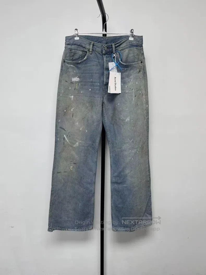 Acne Studios Acne Studios Painted Wide-Leg Mid-Waist Loose Denim Pants Size US 30 / EU 46 - 1 Thumbnail