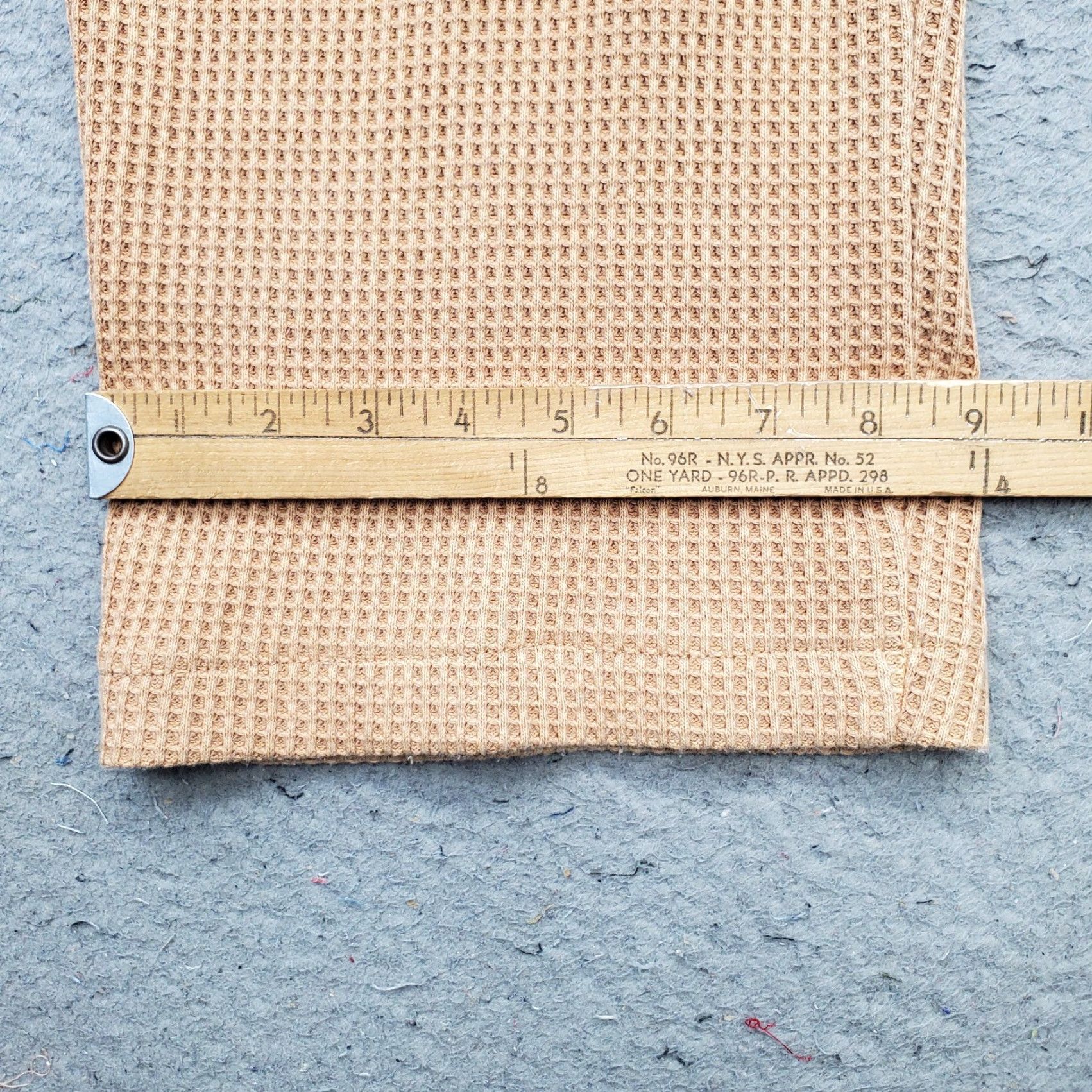 Vintage Aerie Lounge Pants Womens XS Tan Waffle Knit Thermal Elastic Waist Wide Leg Pants Size 26" / US 2 / IT 38 - 5 Thumbnail