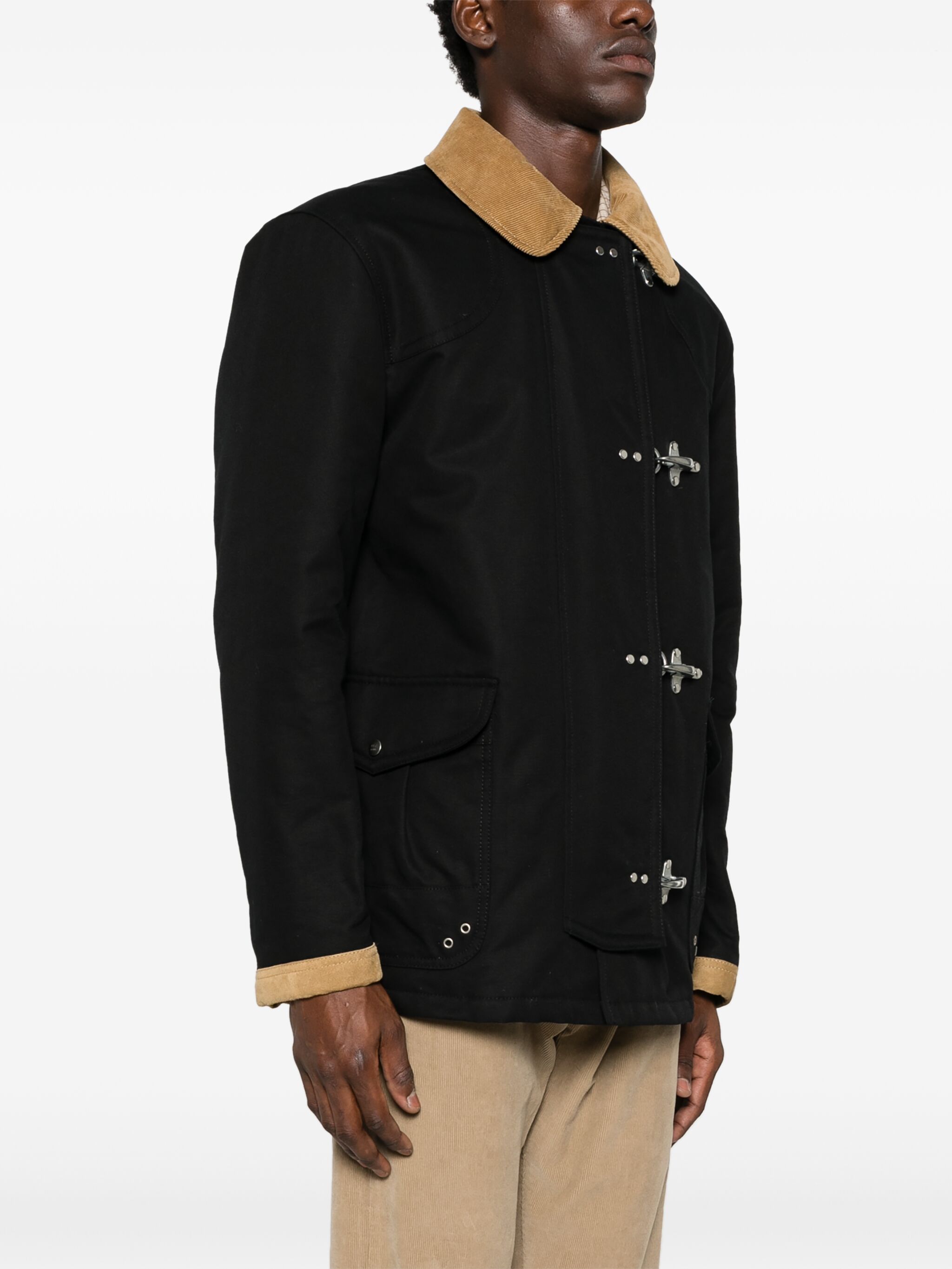 Fay o1s22i1n1124 4-Hook Canvas Jacket in Black Size US M / EU 48-50 / 2 - 3 Thumbnail