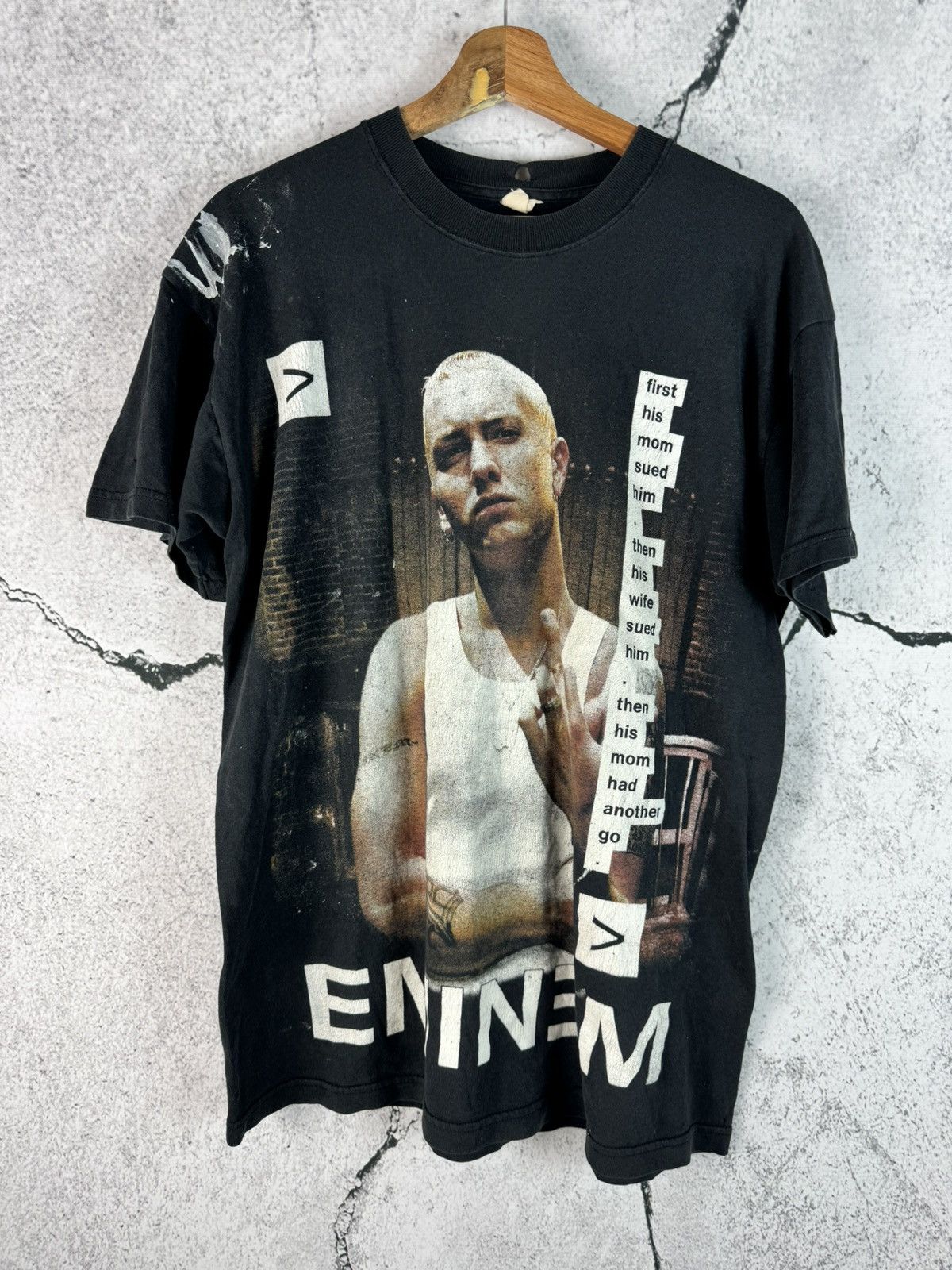 Rap Tees Vintage 2000s Eminem Fuck You Rare Thrashed Tee tshirt Size US L / EU 52-54 / 3 - 1 Thumbnail