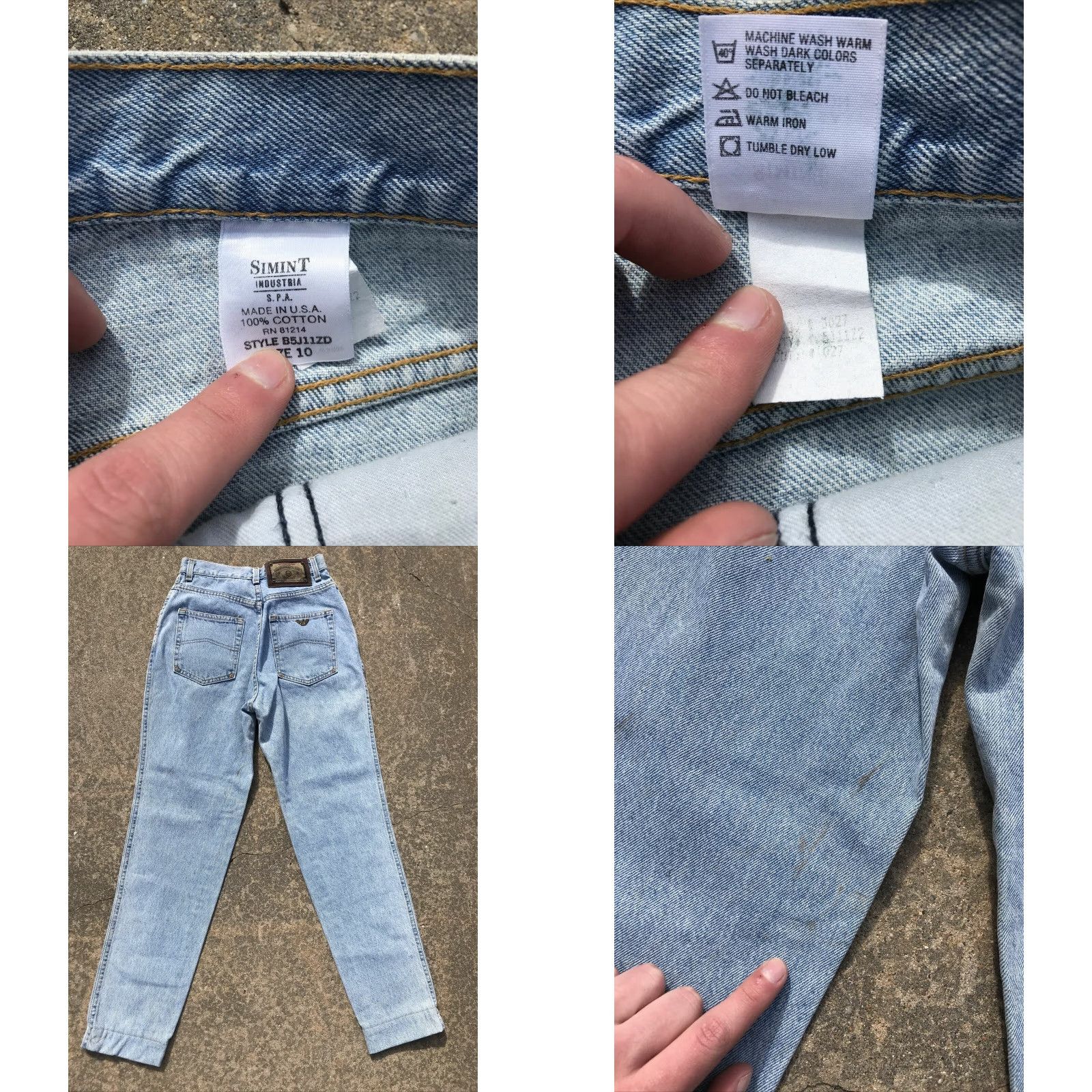 Giorgio Armani VINTAGE Giorgio Armani Women’s Mom Jeans High Rise Tapered Light Wash Size 10 90s Denim Size 32" / US 10 / IT 46 - 8 Thumbnail