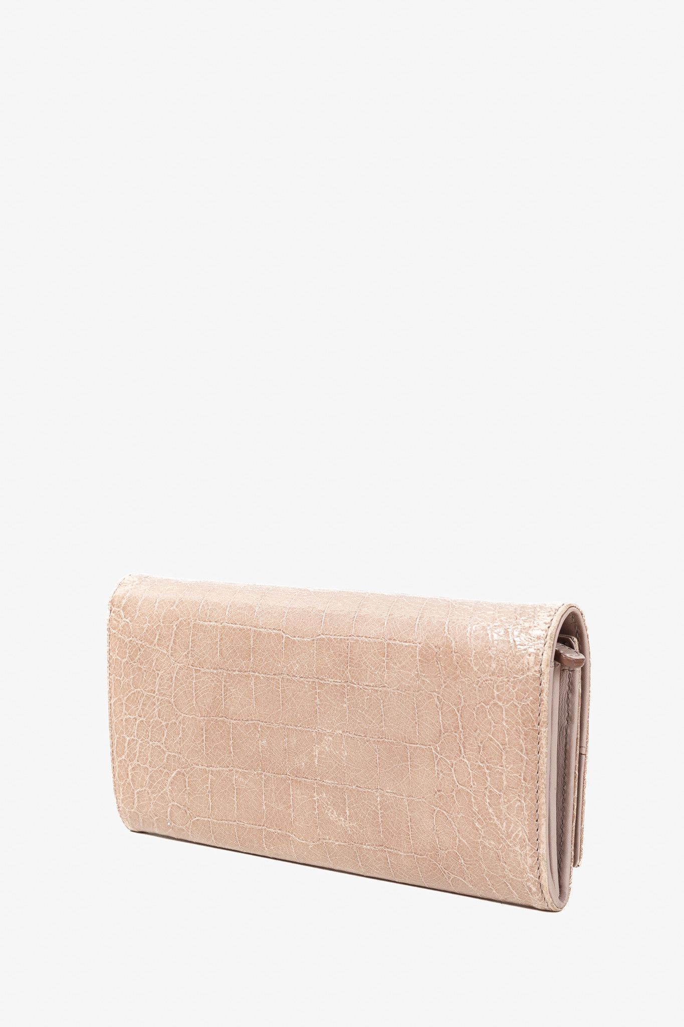 Miu Miu Miu Miu Croc Embossed Long Continental Blush Pink Wallet Size ONE SIZE - 3 Thumbnail